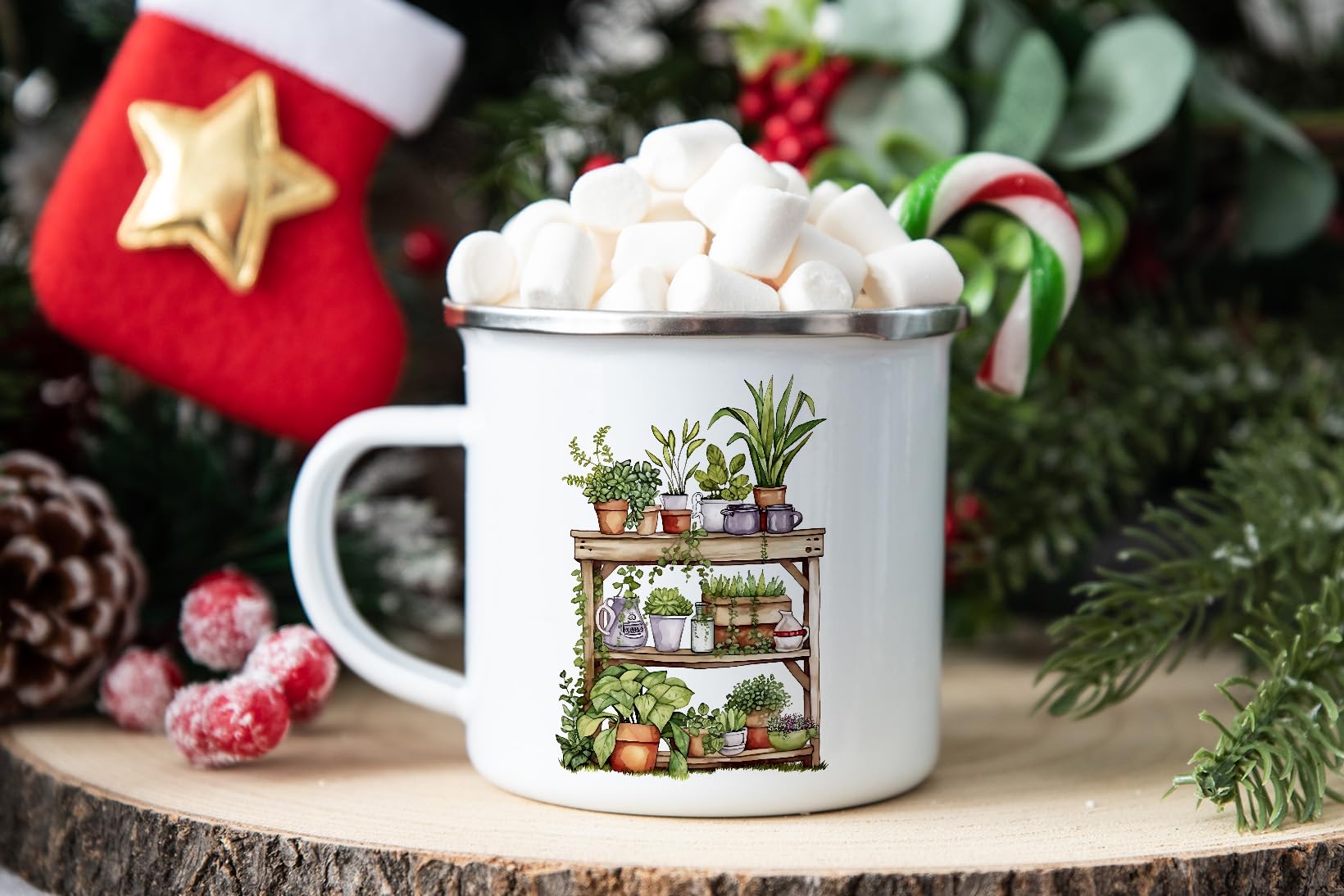 MAXIKIWI - Durable Enamel Coffee or Tea Camping Mug for Indoor Outdoor Use - Gardening Collection - 350ml - Image 6