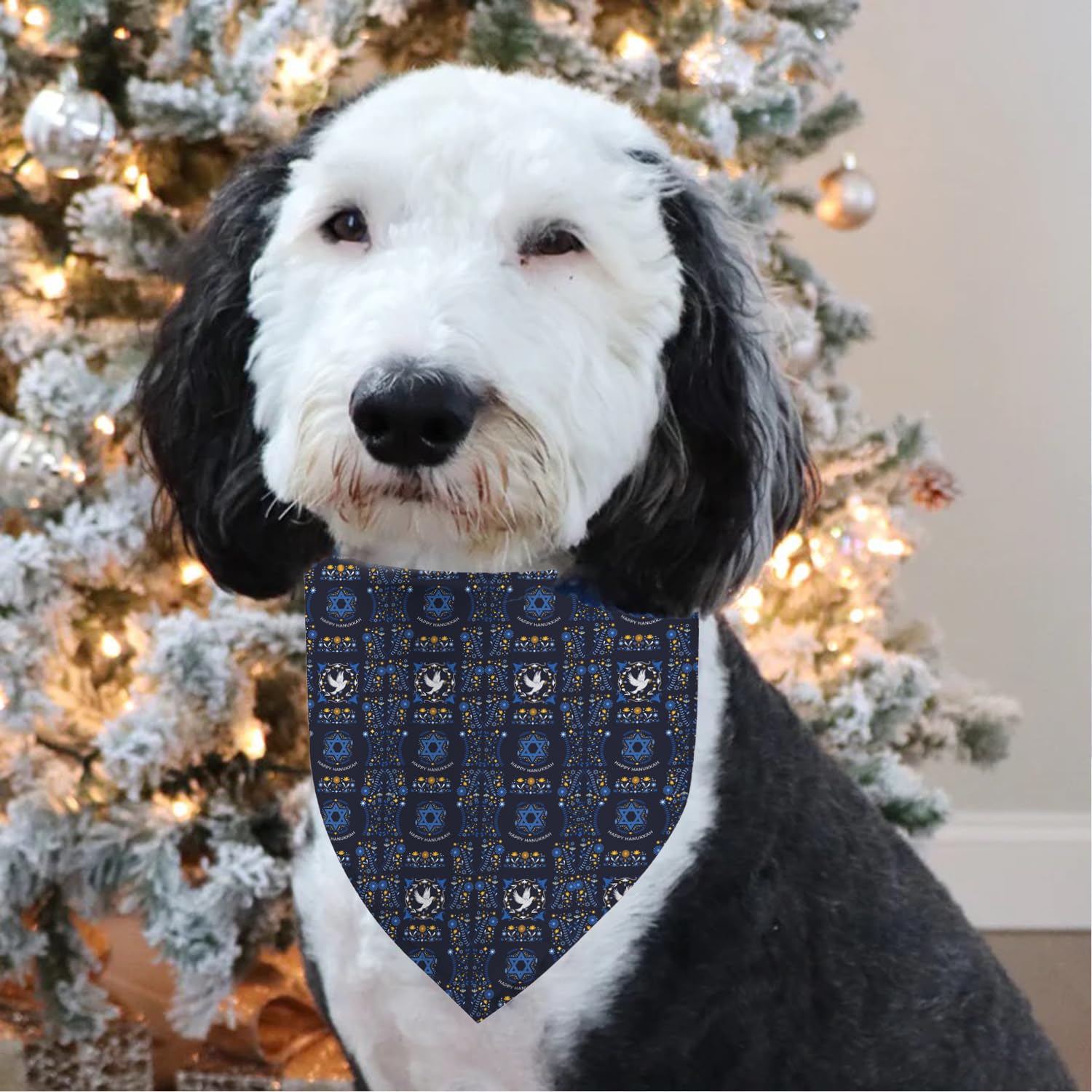 Amazon.co.jp: Yaofavo Hanukkah Dog バンダナ 2 パック、耐久性のある