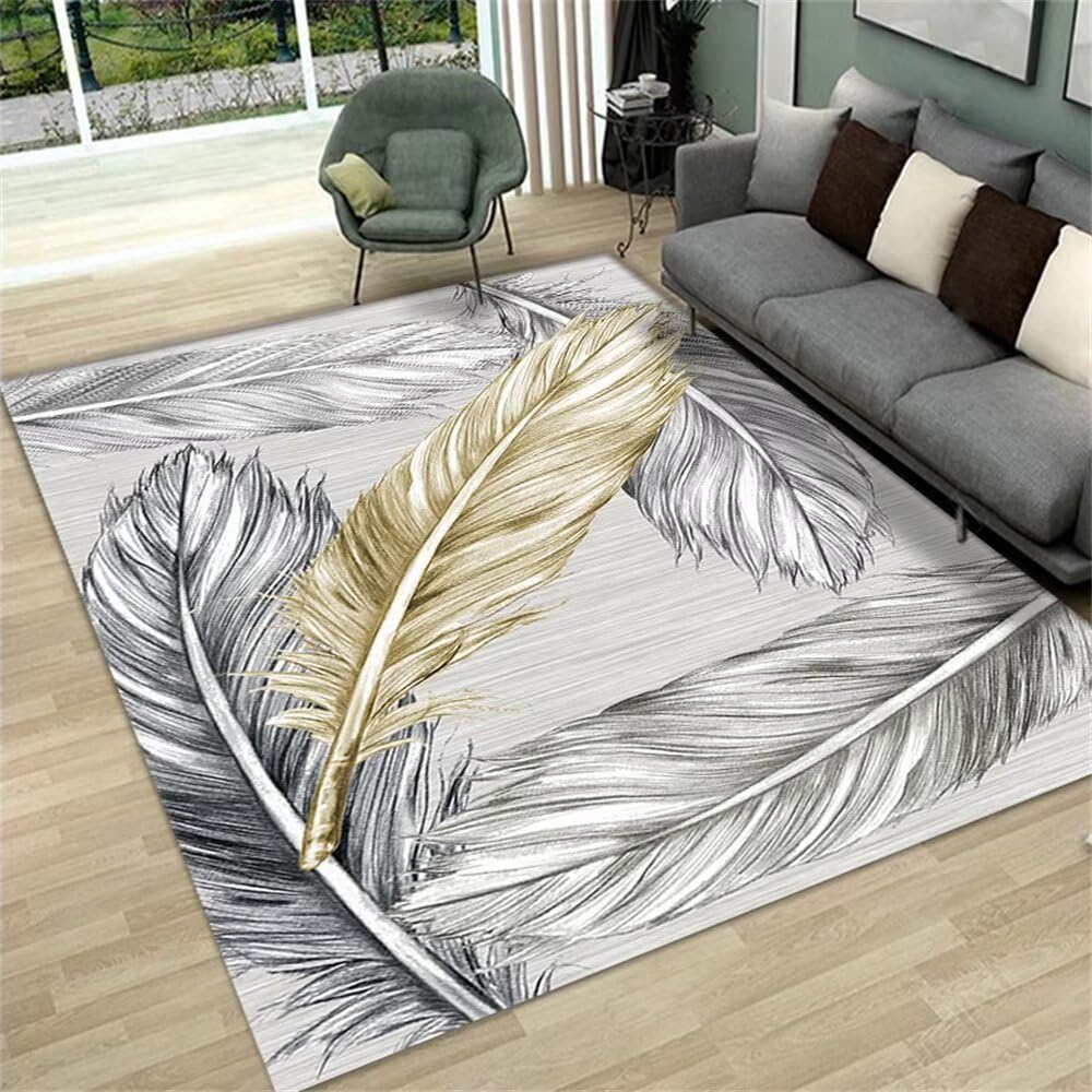 Tapis exterieur balcon motif feuille jaune gris haut de gamme