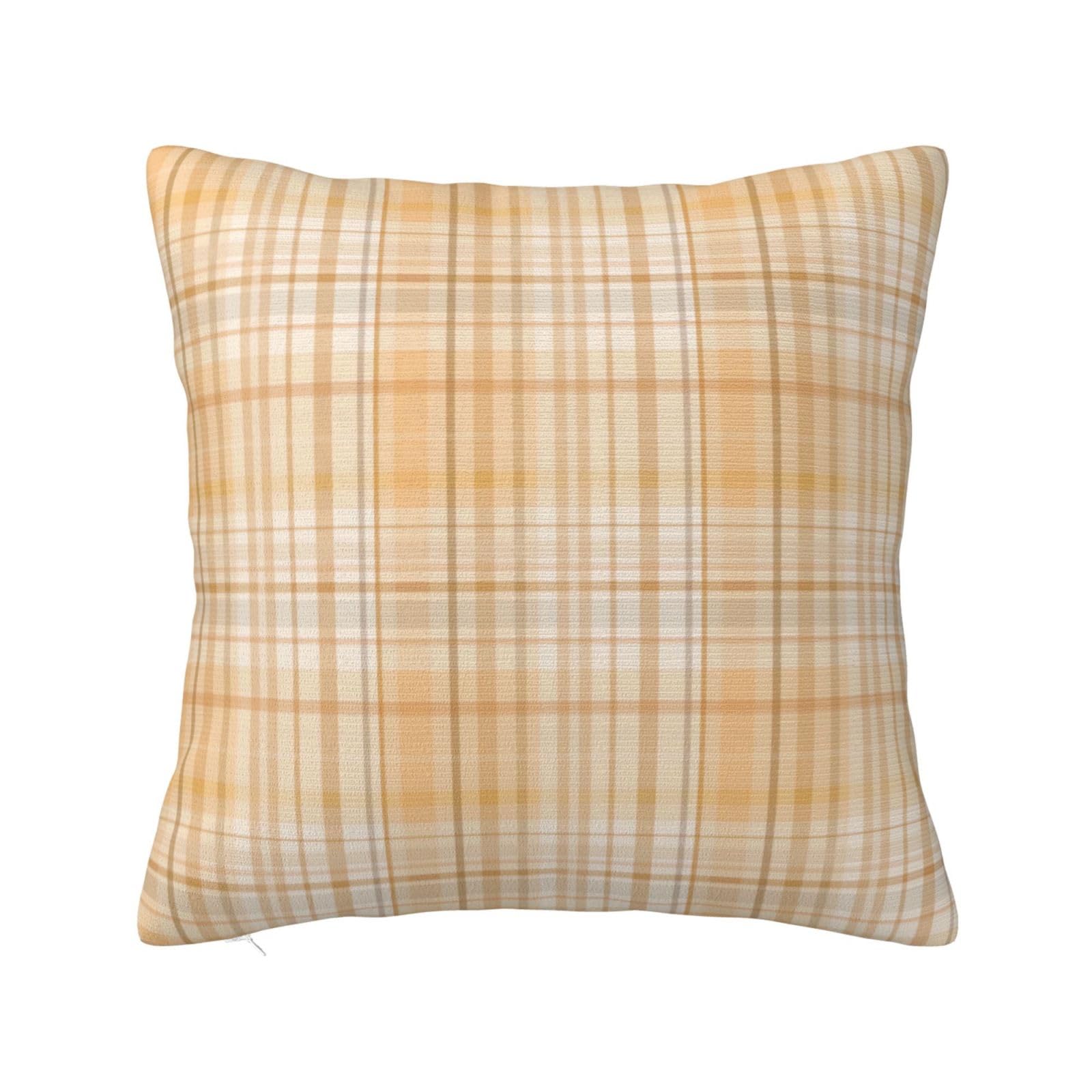 Pumpkin Spice Plaid Fall Pattern Pillowcase 20"x20"