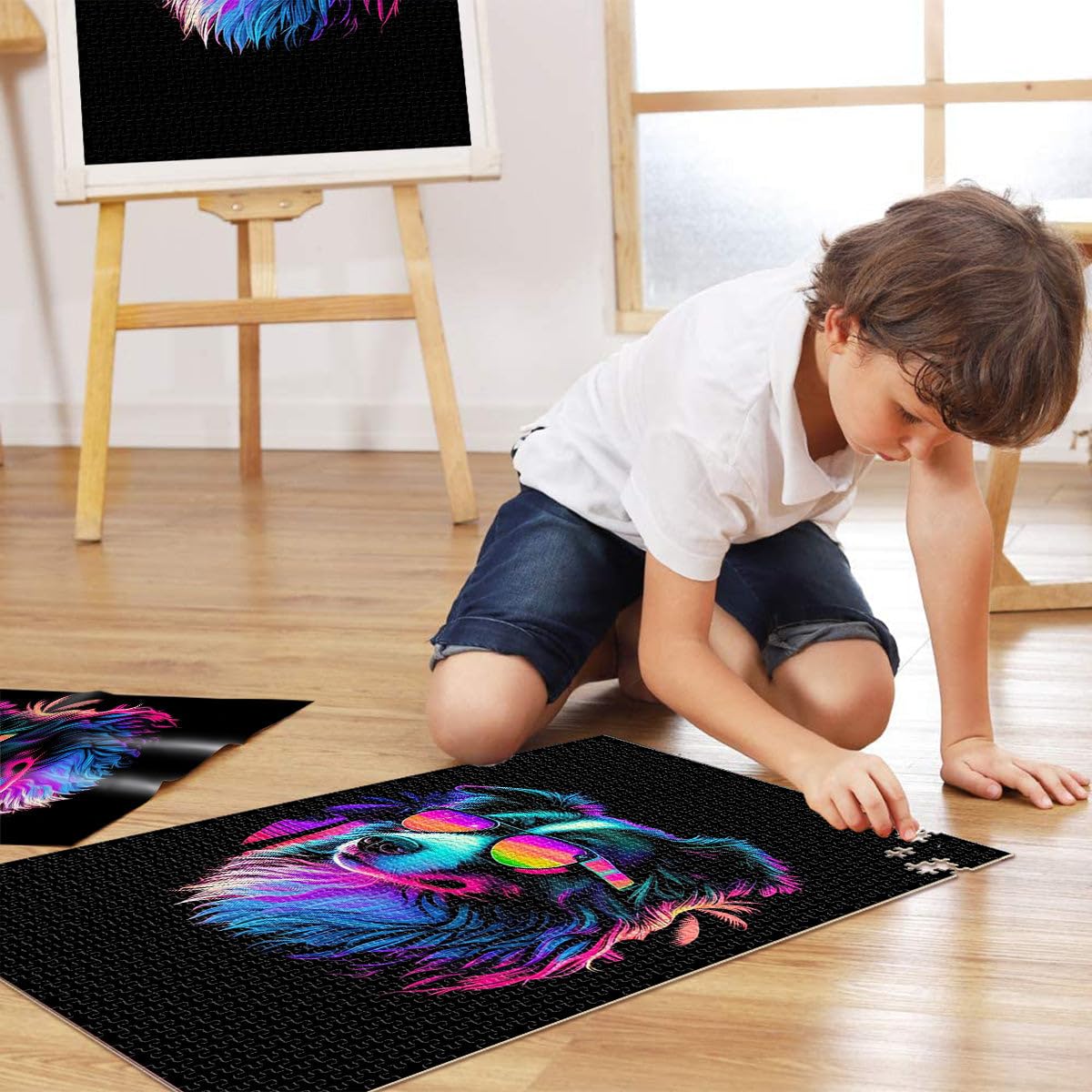 Puzzles pour Adolescents de 2000 pièces Border Collie Défi Difficile pour soulager Le Stress Cadeau Amusant 70x100cm