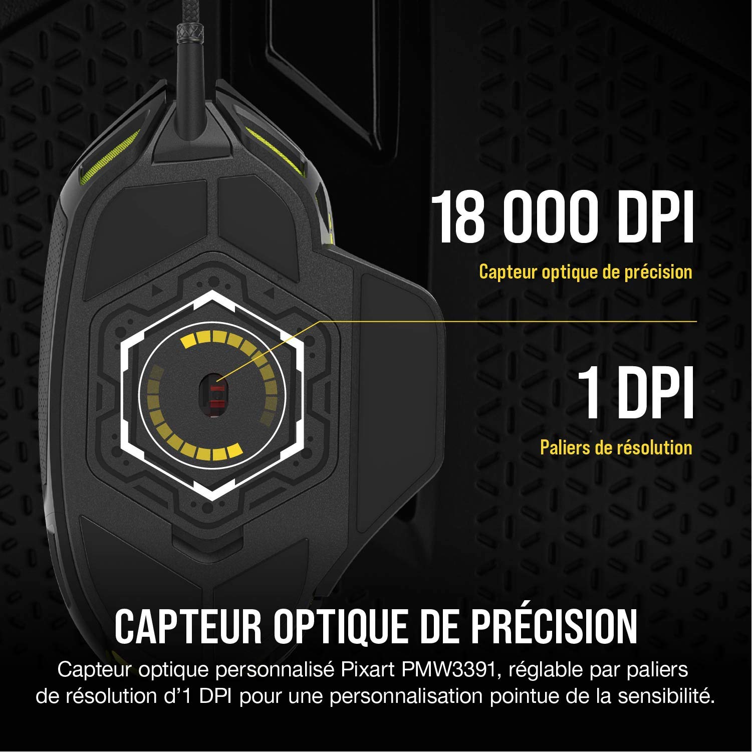 Corsair NIGHTSWORD RGB Souris de Jeu FPS/MOBA Filaire – Noir