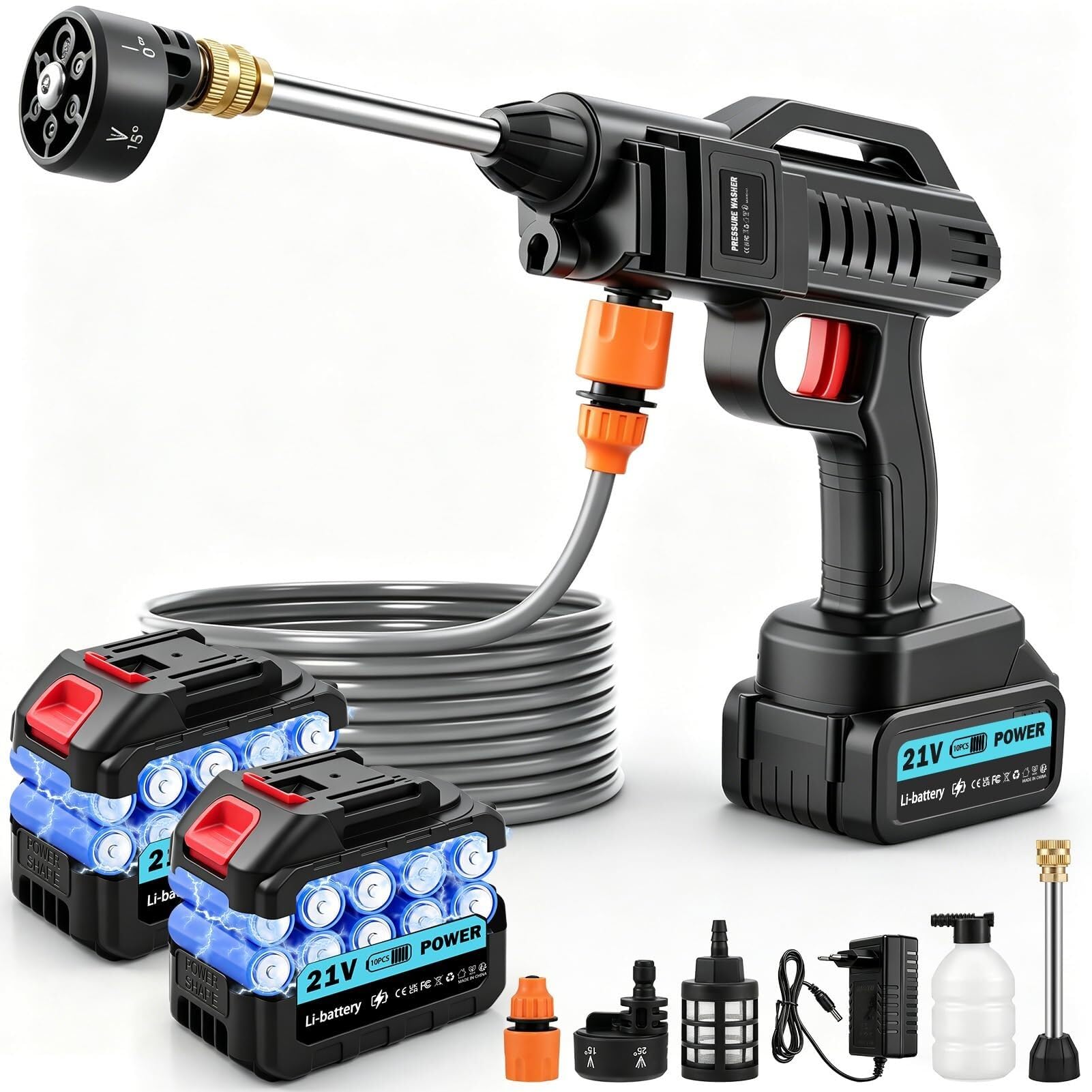 Aqua Jet Pro Cordless Power Washer Aqua Jet Pro Cordless Pressure Washer With Dual Batteries 30Mins Runtime,5M Hose High-Pressure Jet Wash For Car Patio Gardening Cleaning(6-in-1 Gen 1)