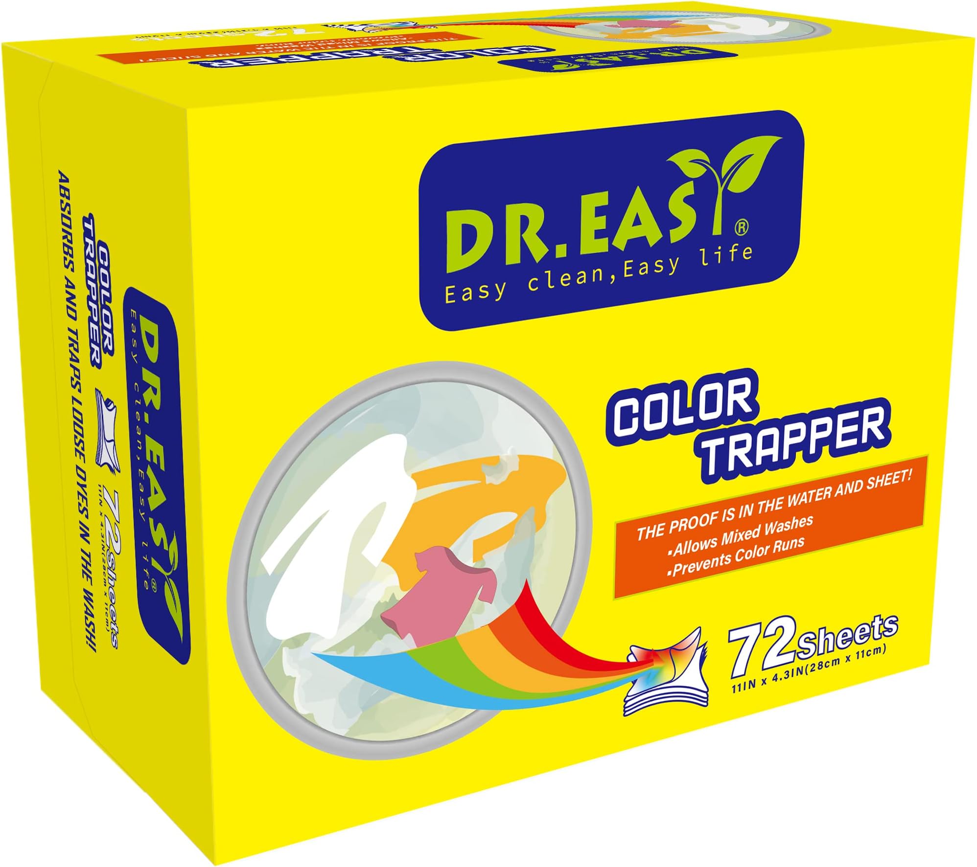 Unscented Color Catcher Sheets, 72 Count, Special Pores Texture, Dye & Fluorescent Remover, Safe for Dryer, Compatible with All Washers & HE, Non-Toxic, All Skin Types
