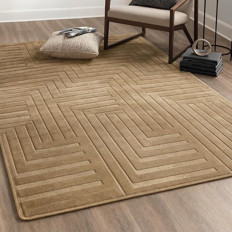 Tapete ITALIA Sala Quarto Toque Aveludado DECASA (Bege Dourado, 1,40x2,00m)