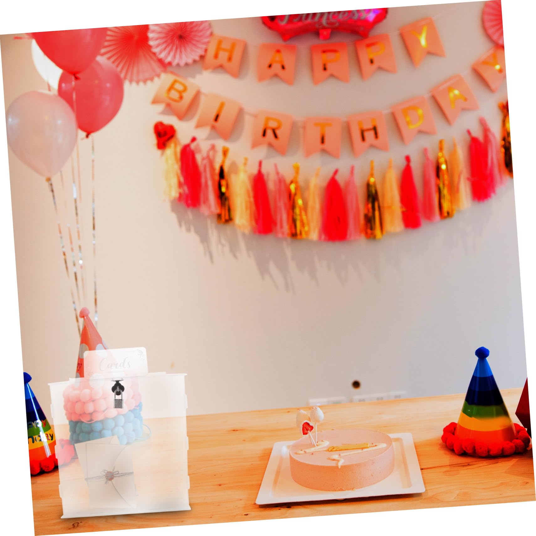 Caja Acrílica De Tarjetas Con Cerradura Para Bodas y Fiestas Recipiente Transparente Para Colección De Tarjetas y Envelopes Para Invitados y Recuerdos