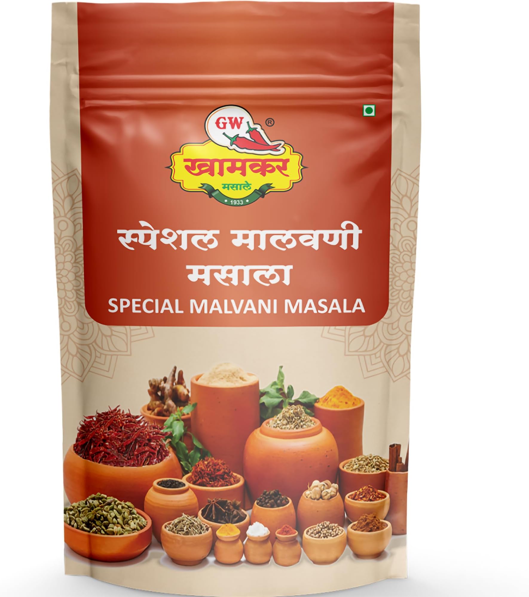 GW Khamkar Special Malvani Masala, Spices, Taste of 90 Years’ Experience, 28 Handpicked Ingredients, Coastal Age-Old Recipe, Zip Lock & Re-usable Pack (185 GRAM)