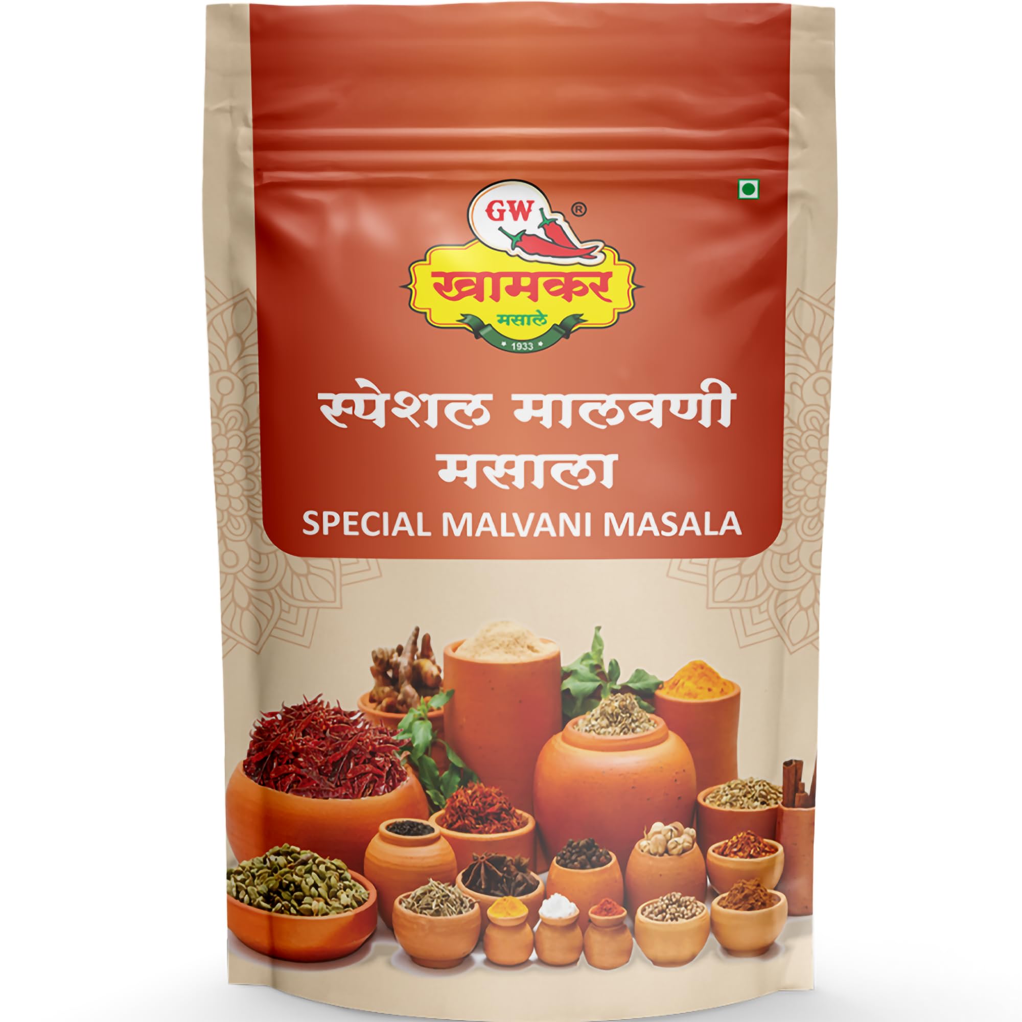 GW Khamkar Special Malvani Masala, Spices, Taste of 90 Years’ Experience, 28 Handpicked Ingredients, Coastal Age-Old Recipe, Zip Lock & Re-usable Pack, 1KG, Pack of 1