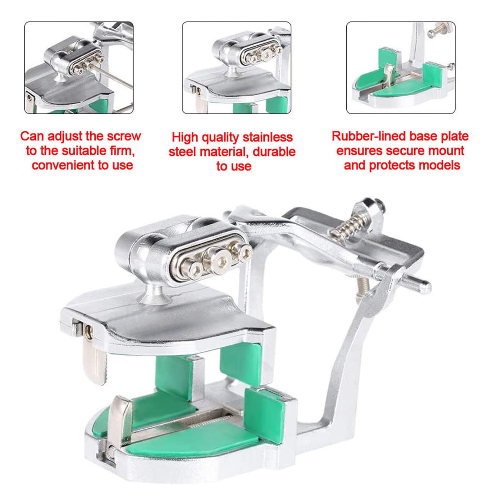 Dental Lab Halb Verstellbarer Artikulator - Universal Prothese Artikulator - 3 Einstellbare Typ 2 Dental Artikulator für Prothesenpflaster Modell, mit Schraubendreher (Grün)