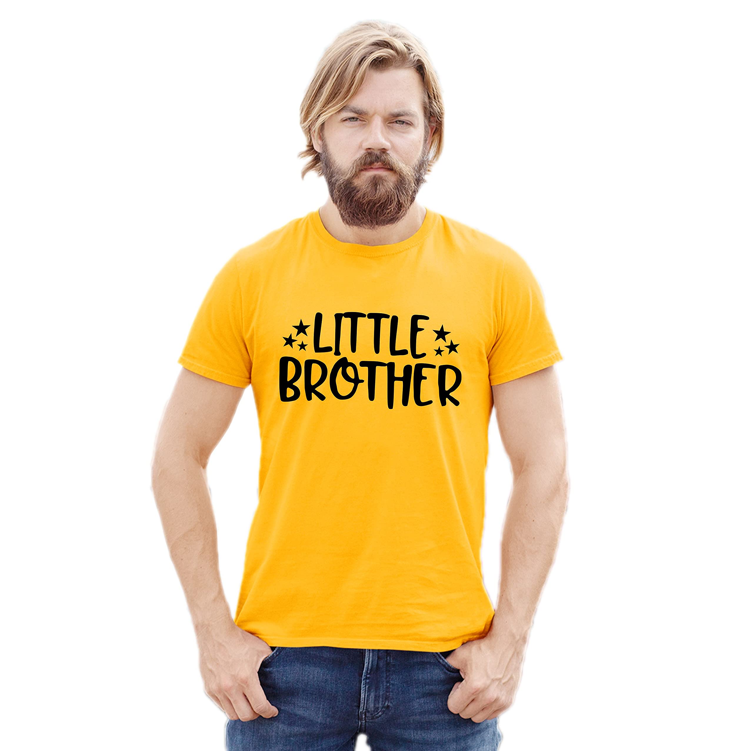 Mens- Cotton Printed Regular Fit T-Shirts (Pack of 1) Little Brother Matching Twinning Tees for Family and Friends