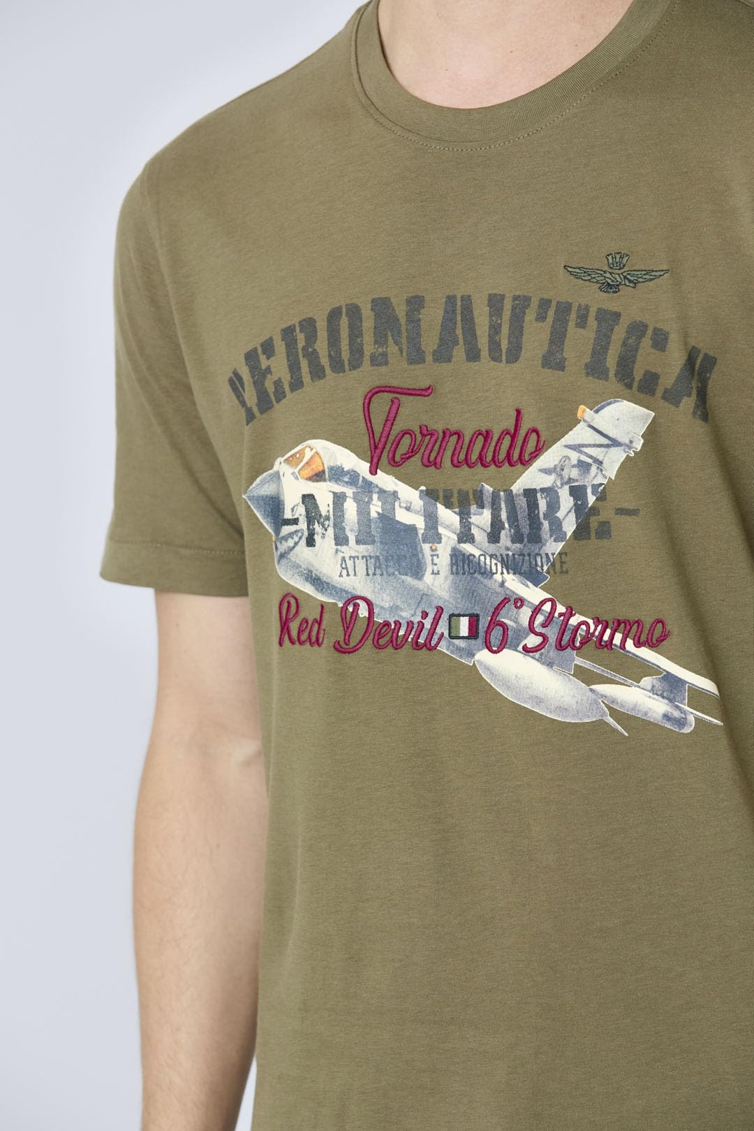 Aeronautica Militare t-Shirt TS2406 da Uomo, Maglia, Maglietta, Felpa, 6o Stormo, Tornado