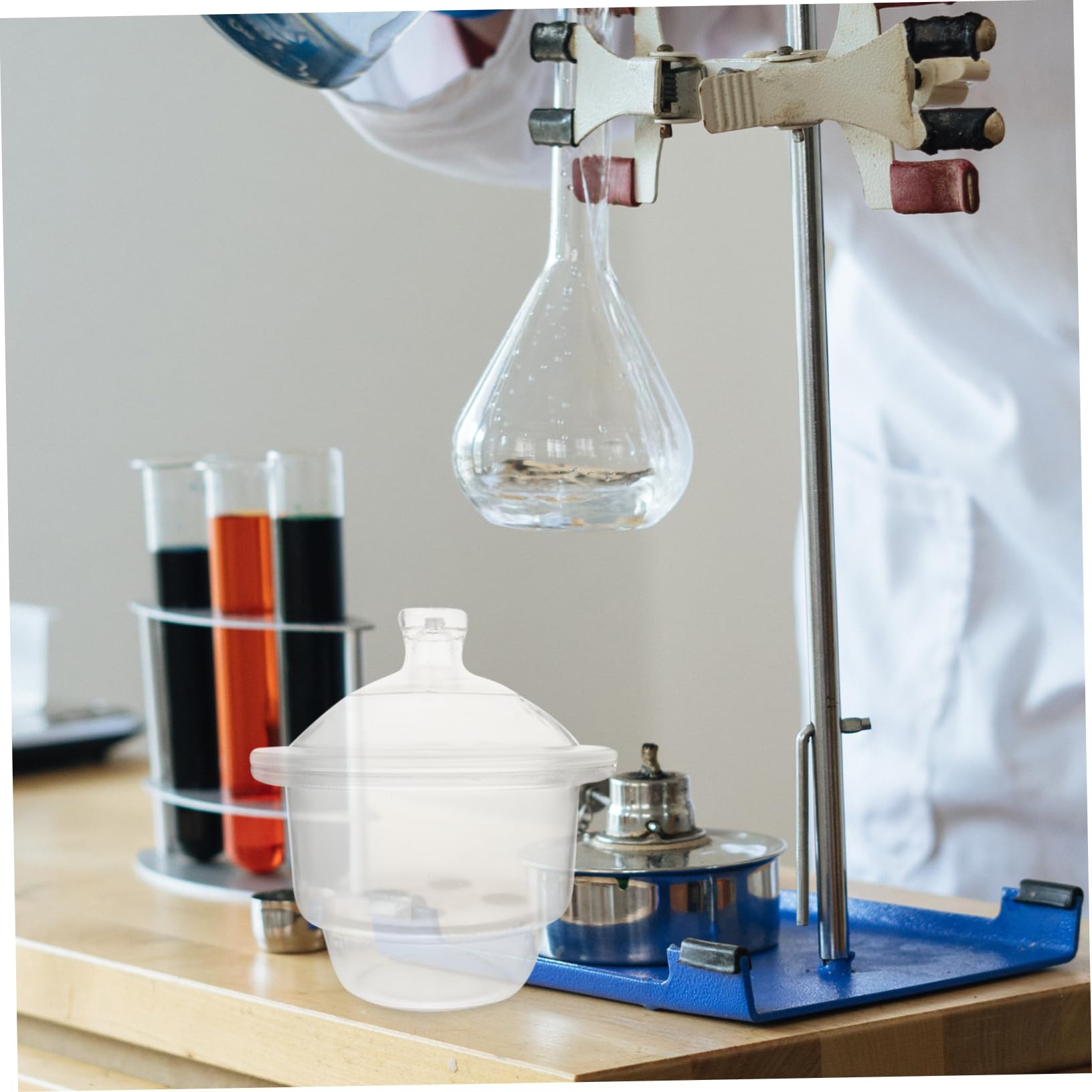 Desecador de Vidrio al Vacío 1 Pieza Laboratorio Alta Transparencia | Experimentos Científicos, Presentaciones, Fácil de Transportar, Estructura Simple, Estudiantes y Profesionales