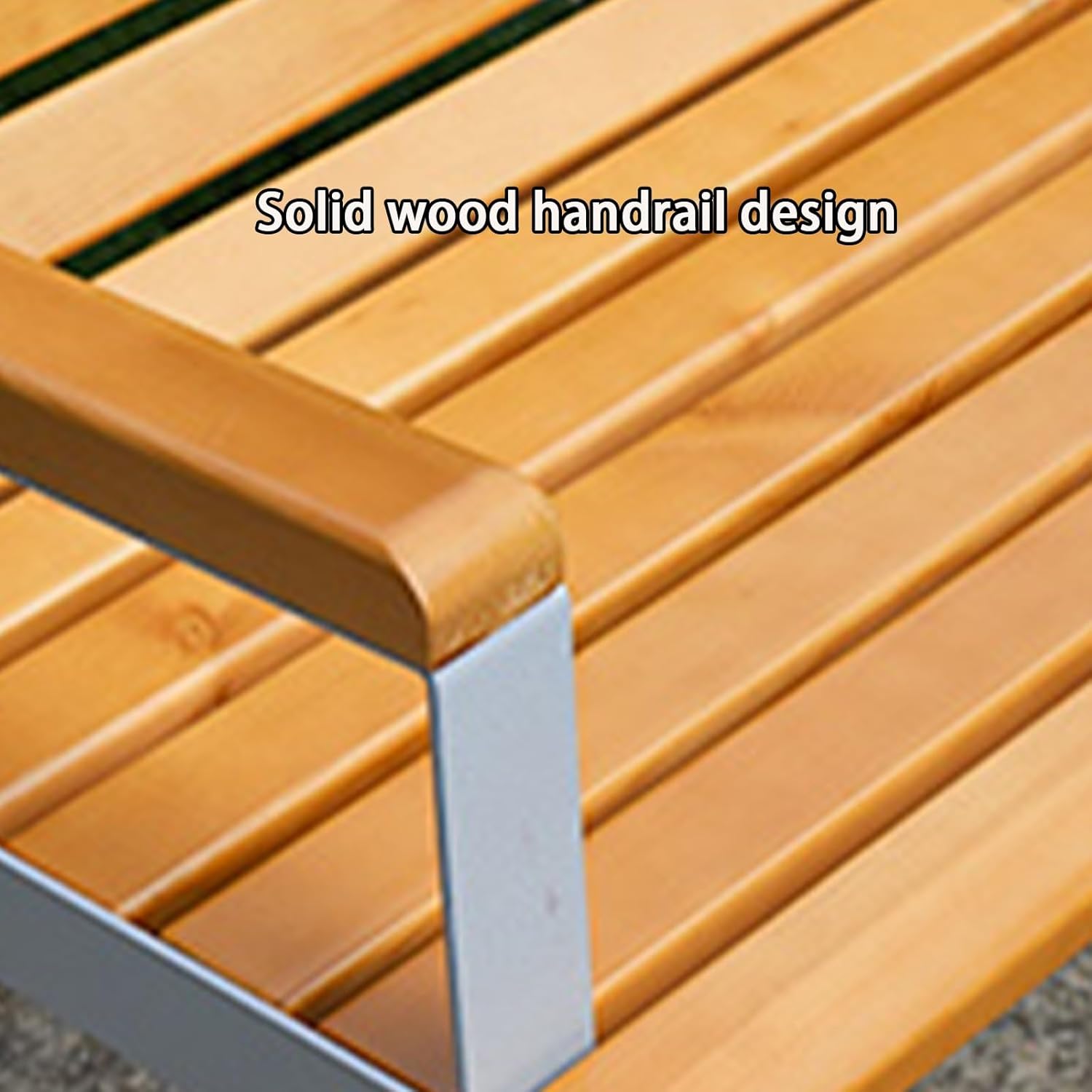 Outdoor Garden Bench, Wood Patio Bench with Cast Iron Frame, Leisure Park Bench Chair with Backrest for Indoor, Outdoor, Patio, Park