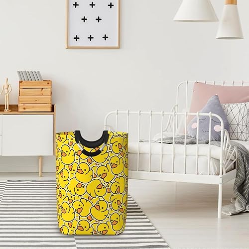 Miniatura 5 de Cesta de almacenamiento de patos de goma con diseño de patos de dibujos animados amarillos, cesta organizadora de ropa, juguetes para el hogar,