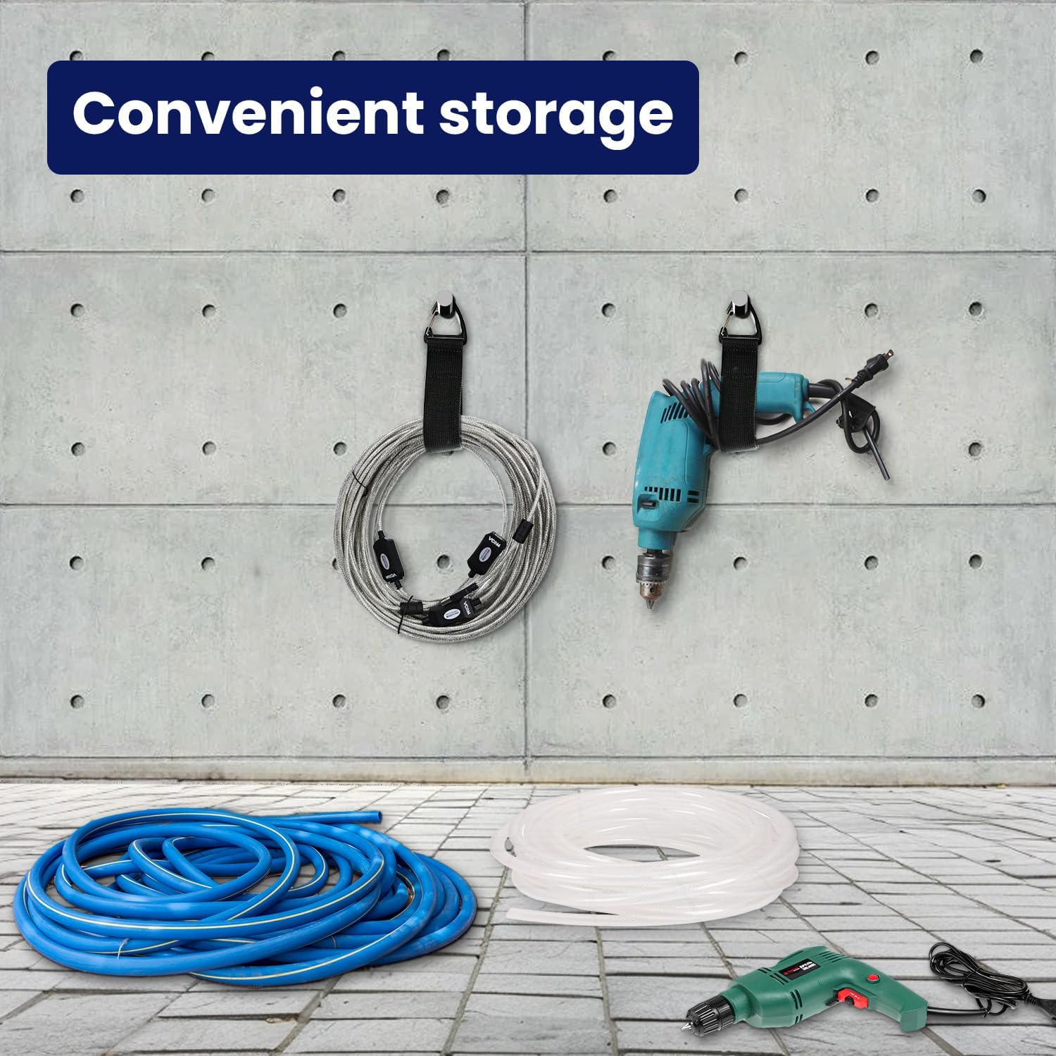 BASEAIRE Accessory Package. 24-Hour Programmable Plug-in Christmas Light Timer, Work Night Lamp Light Slim Design, Extension Cord Organizer (Versatile Straps With Adjustable Loops)