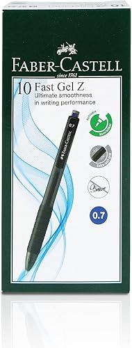 Faber-Castell Fast Gel-Z 10 unidades de tinta de gel supersuave, resistente al agua, escritura ergonómica, no se mancha (negro, gel rápido Z 0.028in) Faber-Castell Fast Gel-Z 10 unidades de tinta de gel supersuave, resistente al agua, escritura ergonómica, no se mancha (negro, gel rápido Z 0.028in)