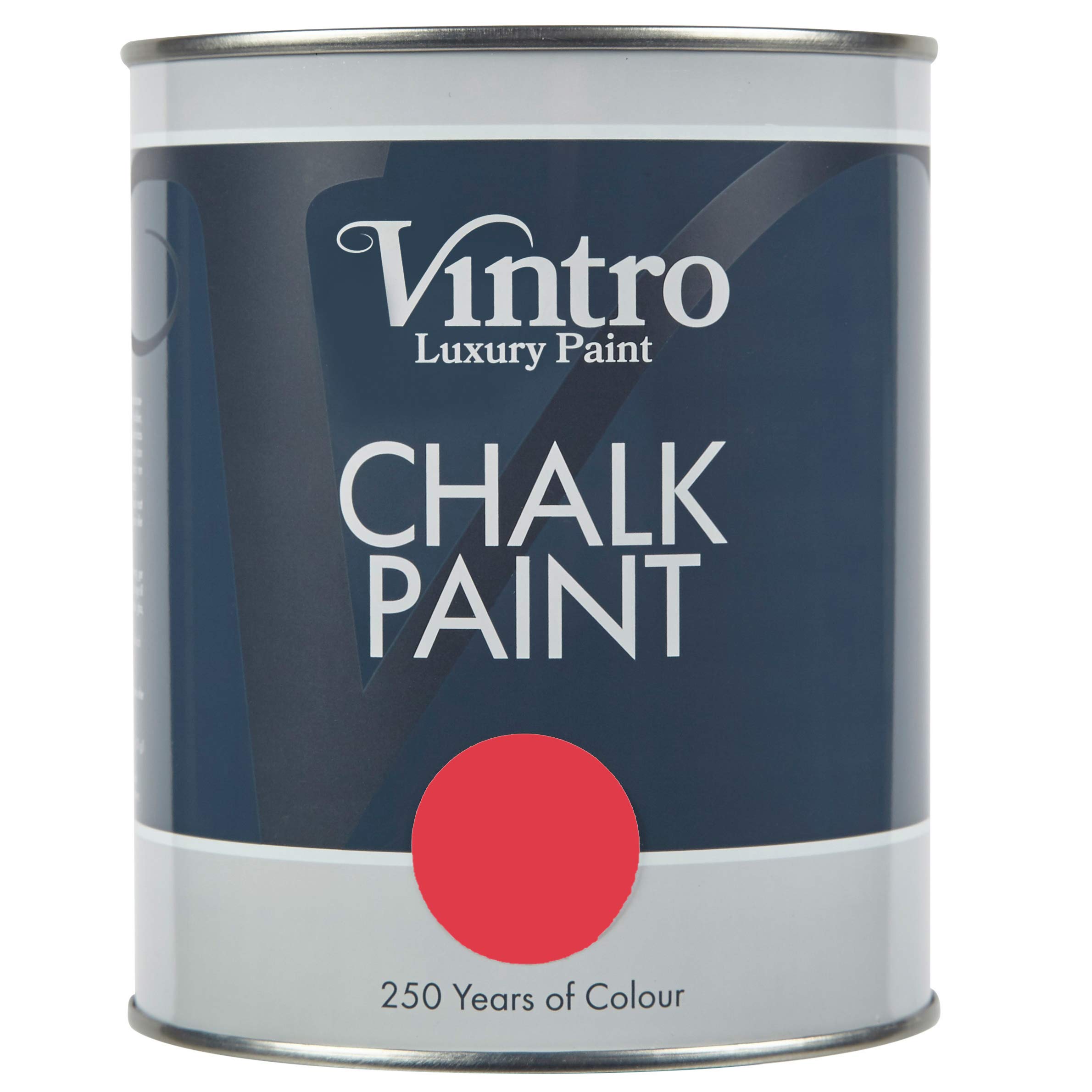 Vintro Paint Red - Poppy Vintro | Chalk Paint | Furniture Paint | Shabby Chic | Upcycle | Decorate | Ultra Matt Finish | 1 Litre (Poppy)
