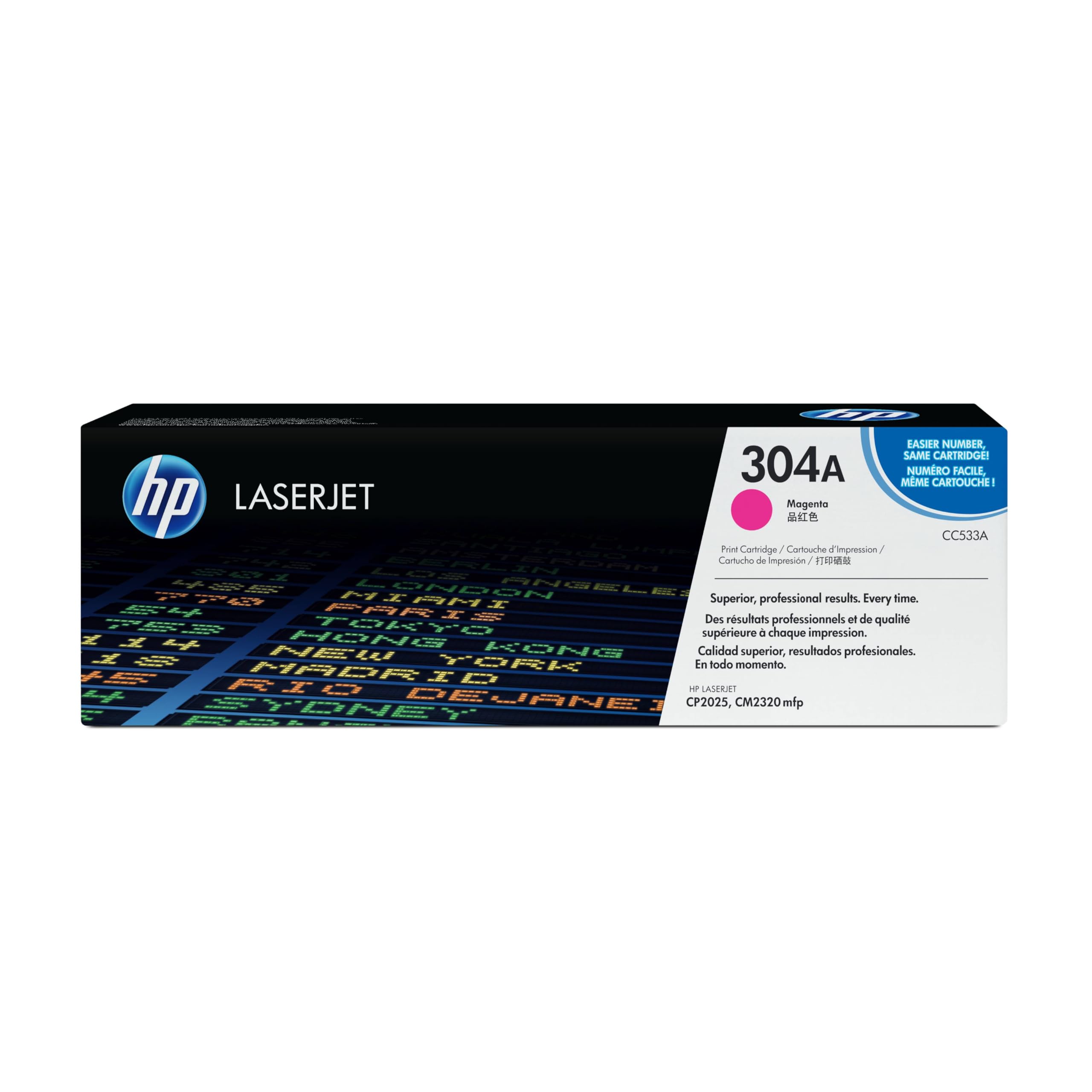 HP 304A CC533A Magenta, Cartucho Tóner Original, de 2.800 páginas, para impresoras HP ColorLaserJet CP2025, CM2320 y CP2020