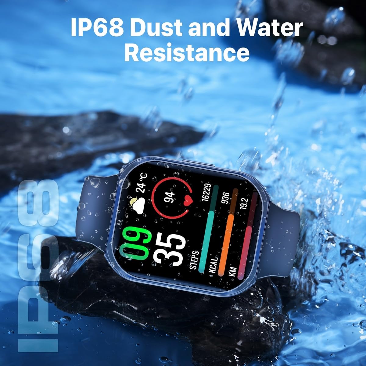 Promate Smartwatch premium Bluetooth 3.0 + BLE 5.2 Health Fitness Tracker z 2-calowym wyświetlaczem TFT, 7-dniowa żywotność baterii, 110+ trybów sportowych, wodoodporność IP68 dla iPhone'a, Galaxy,