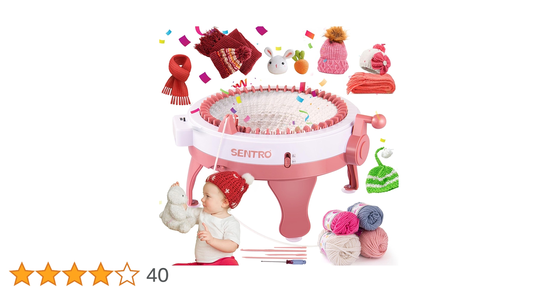 網代編み机 Amazon | Freechase セントロ 編み機 48本針 - ポータブル編み機