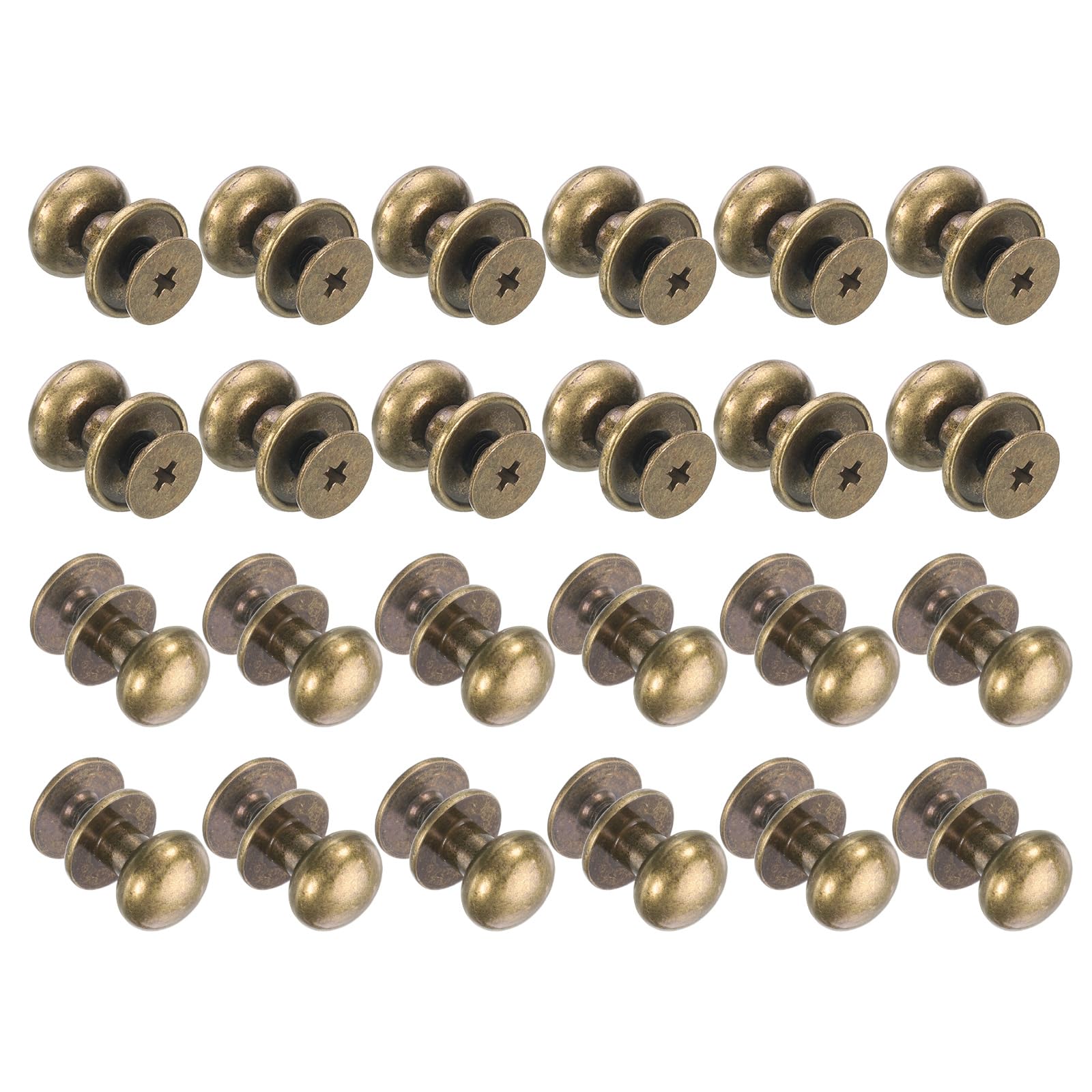 Juego De 2 Pomos Dorados Para Cajones - Latón, Diámetro 24.5 Mm, Altura 20 Mm, Con Tornillos Incluidos