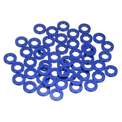 uxcell 50 arandelas planas de aluminio, juntas de sello redondo M6x12x2mm espaciadores planos para tornillos, tornillos, accesorios de reparación de