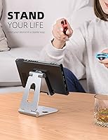 Vista 2 de Soporte multi-ángulo portátil para Nintendo Switch Tablet y Smartphone Plateado