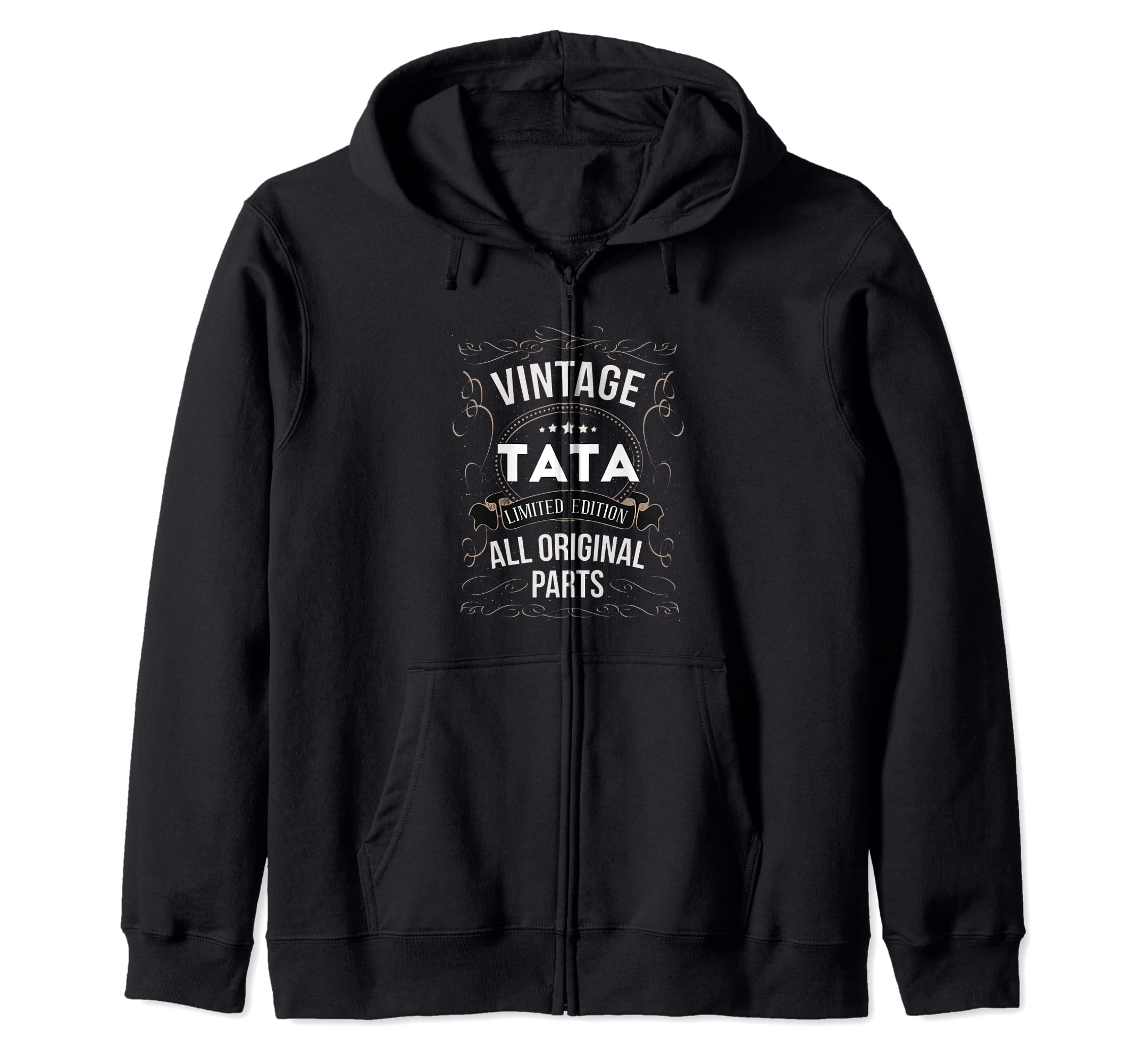 Mens Tata vintage all original parts Retro Grandpa Zip Hoodie