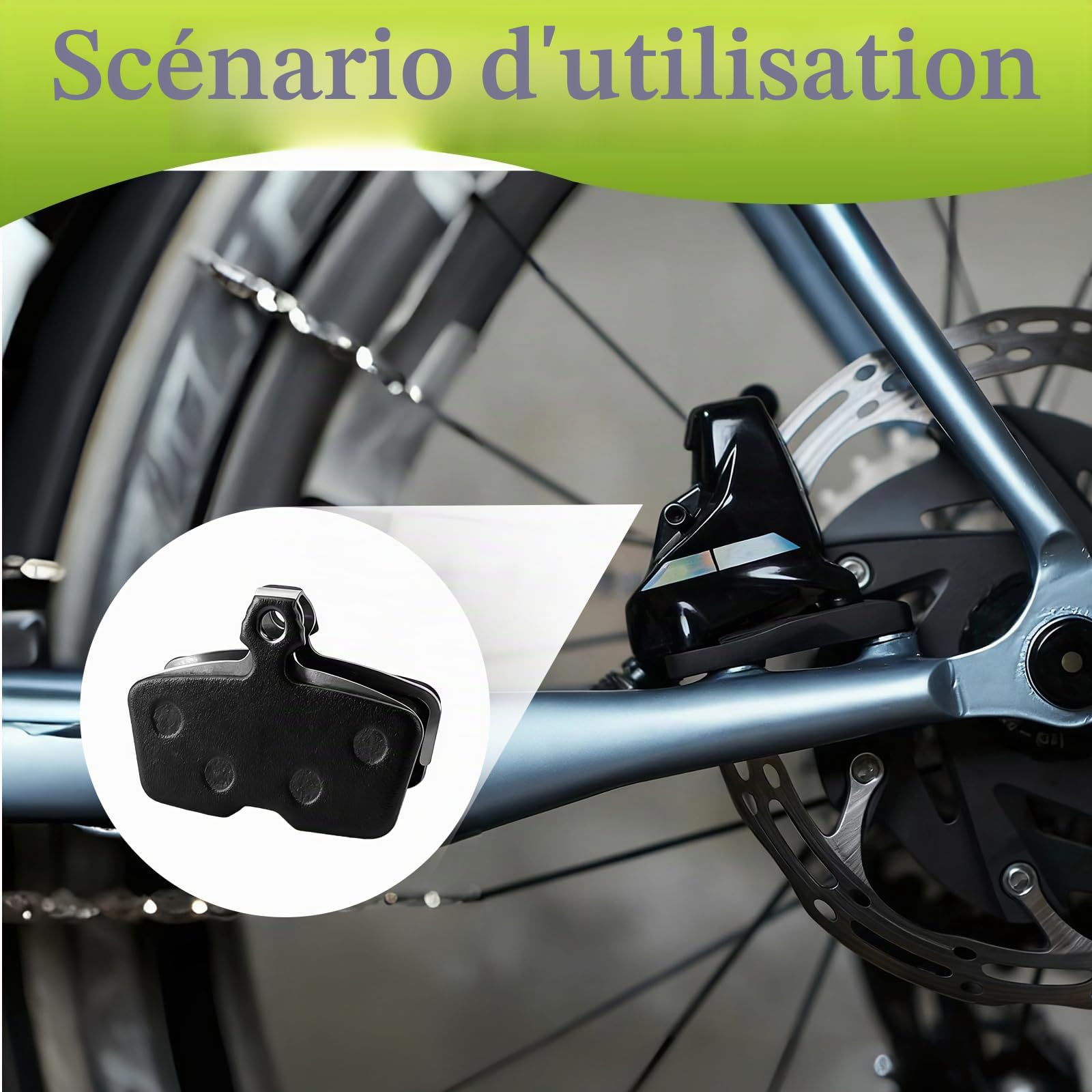 pour SRAM DB8 Plaquettes de frein Frein à disque - Plaquettes de frein pour vélo pour SRAM Code R, Guide RE, G2 RE Plaquettes de frein pour vélo avec plaque d'ajustement, Montage simple, Robuste