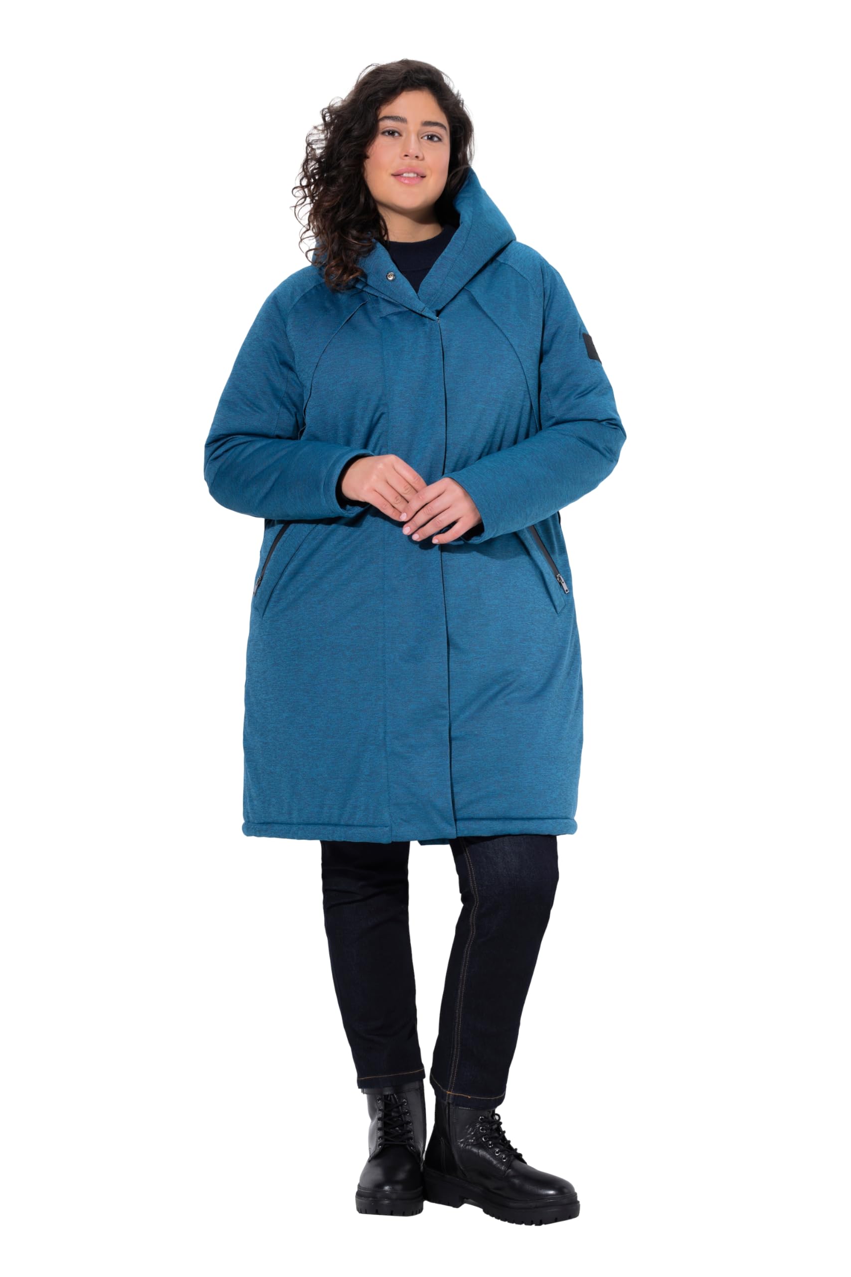 Ulla Popken Damen große Größen Übergrößen Plus Size HYPRAR Funktions-Mantel, wasserdicht 842951