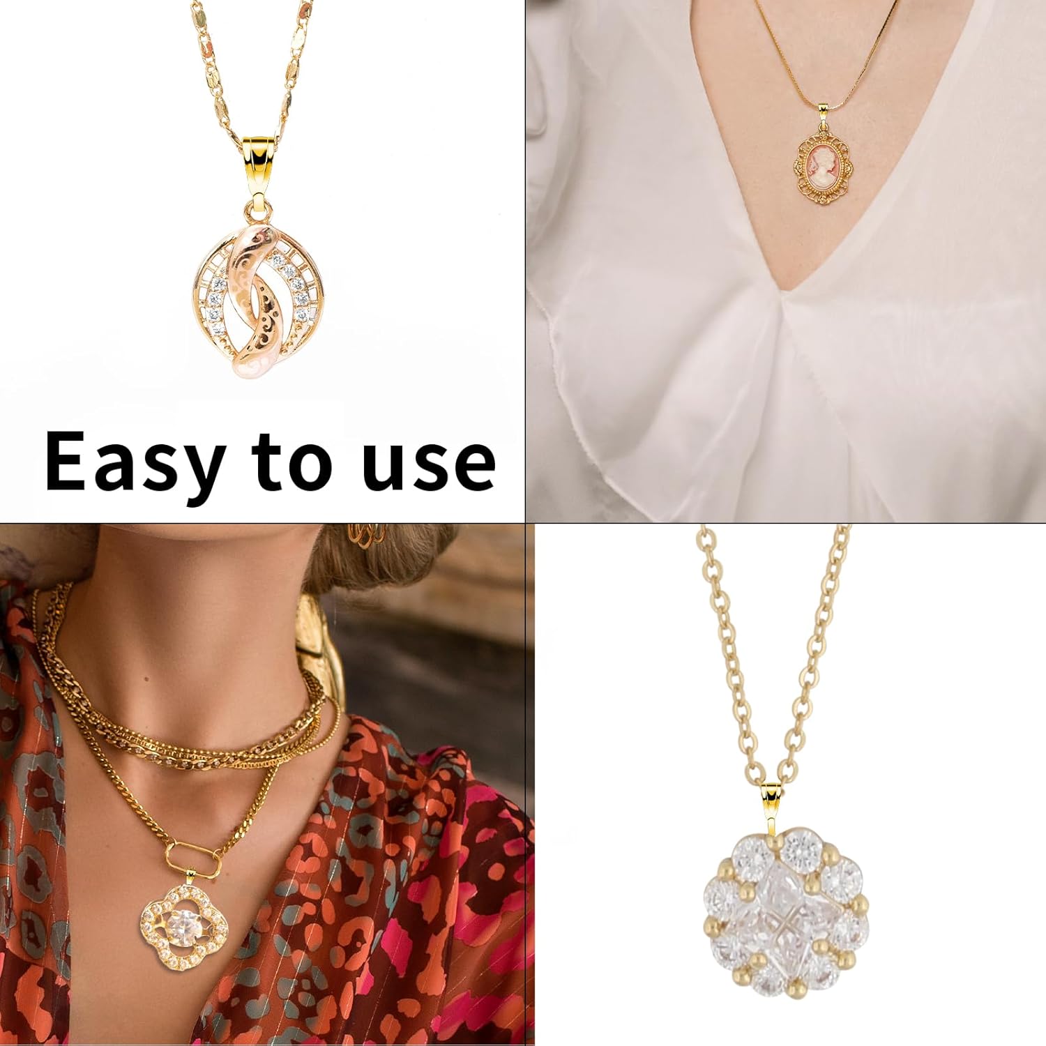 200 Pcs Pinch Bail for Jewelry Making, Pinch Bails for Pendants Necklace Pendant Clasps Connectors Pinch Clip for for Necklace Dangle Charm DIY Craft Making, Gold, 3x7x2.7mm - Image 3