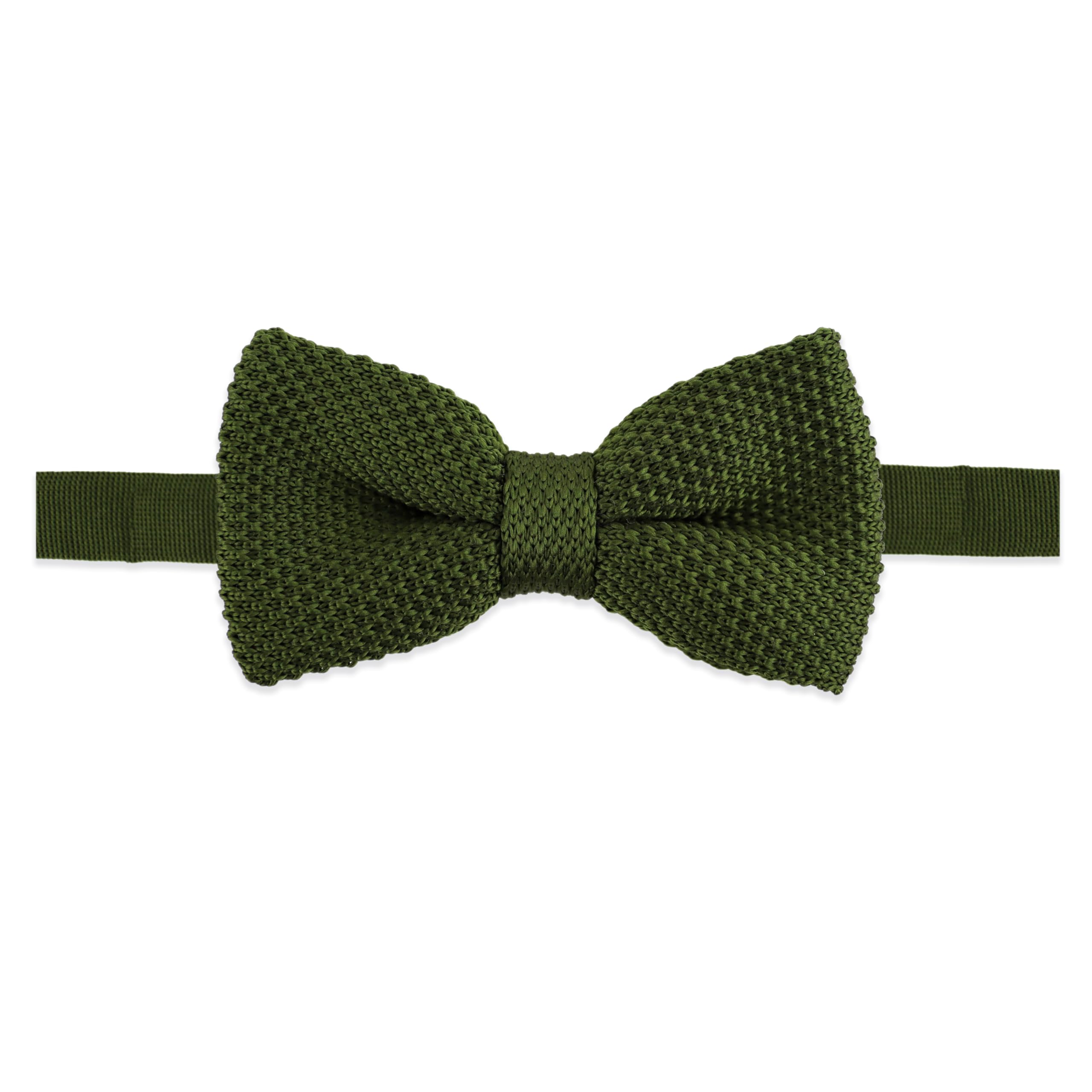 The Gents Lab Men's Olive Green - 100% Polyester Adjustable Knitted Bow Tie (Olive Green)