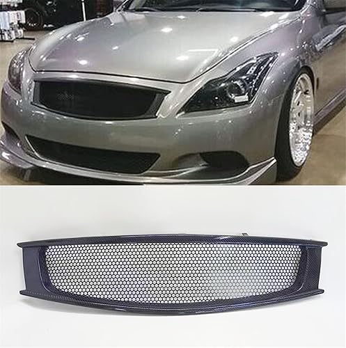 Rejilla de malla frontal de fibra de carbono para Infiniti G37 08-13 Coupé 2008-2013