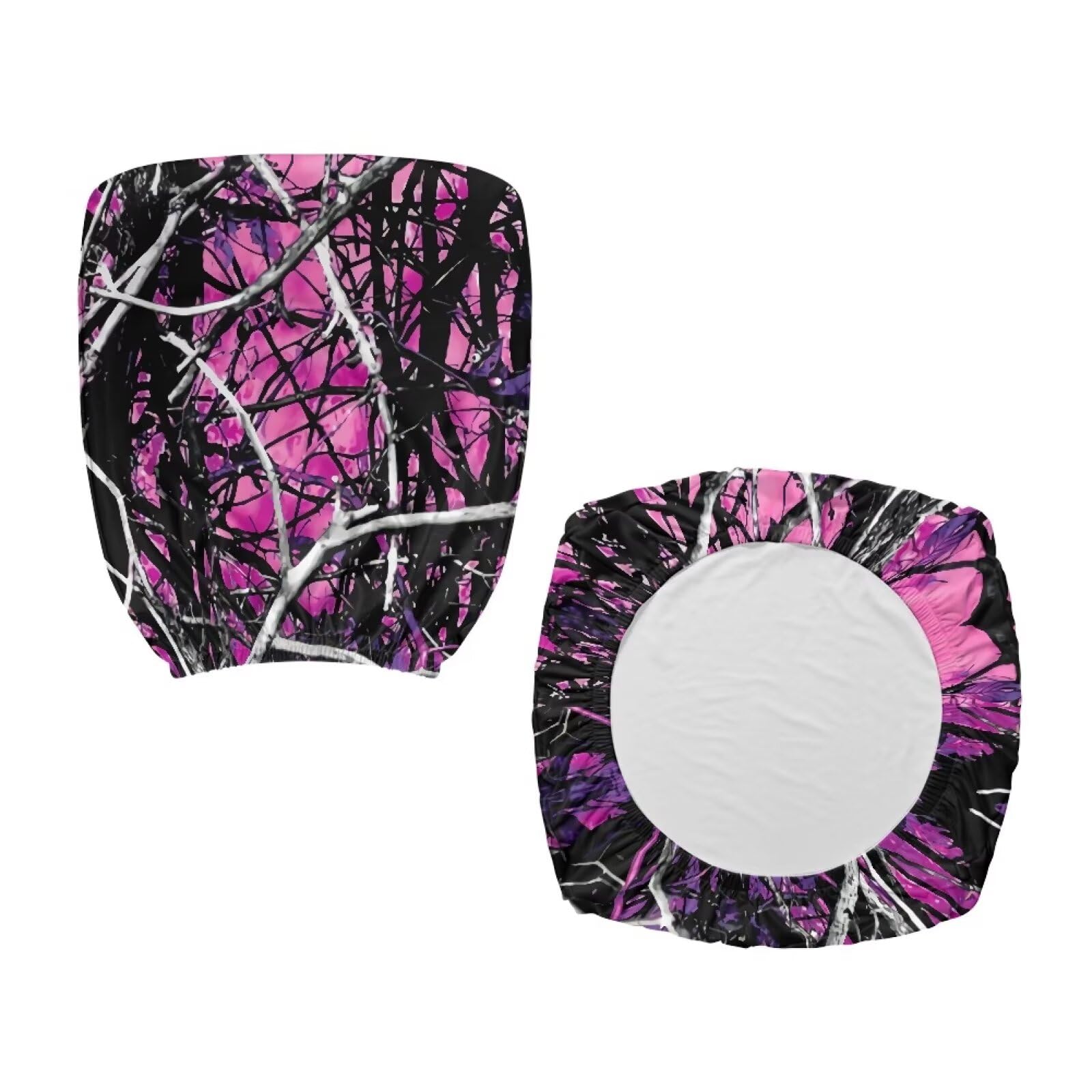 Xoenoiee Coprisedie per Sedia da Ufficio con Stampa Camouflage Albero Rosa Elasticizzate 2 Pezzi, Coprisedia Protettiva e Decorativa per Sedia da Computer