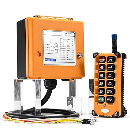 12V Crane Remote Control, Heavy Duty IP65 Hoist Controller, Industrial Switch, VQP Truck Crane Lift Remote Control w/ 1 Transmitter + 1 Receiver, 328ft Distance