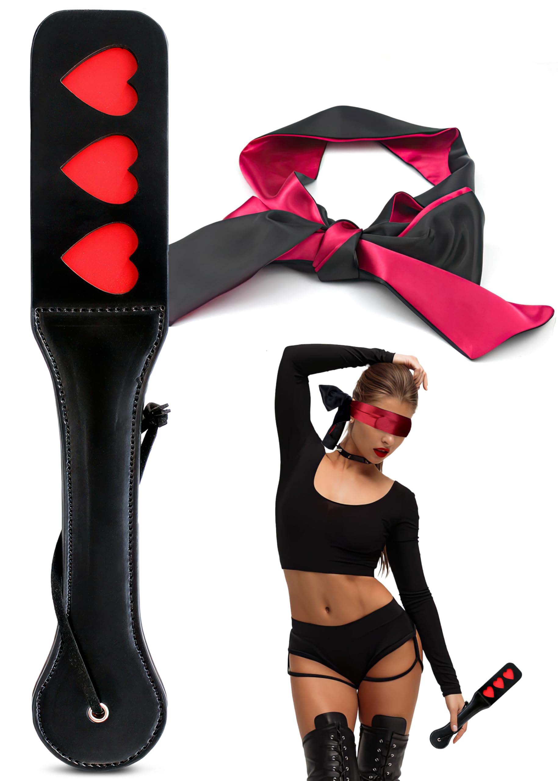 Sex Paddle for Adults Spanking BDSM Crop and Bondage Blindfold Mask Fetish Accessory SM Starter Kit Role Play