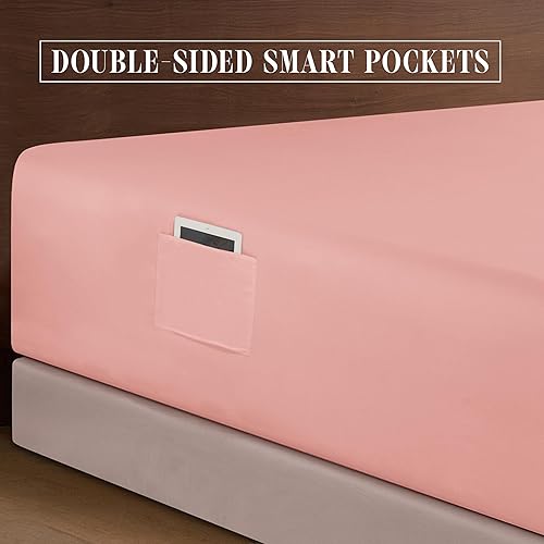 Vista 112 de Elegance Linen® - Juego de sábanas de 4 piezas, resistente a las arrugas, 1500 hilos, ultrasuaves, esquinas tipo bolsillos profundos de hasta 16