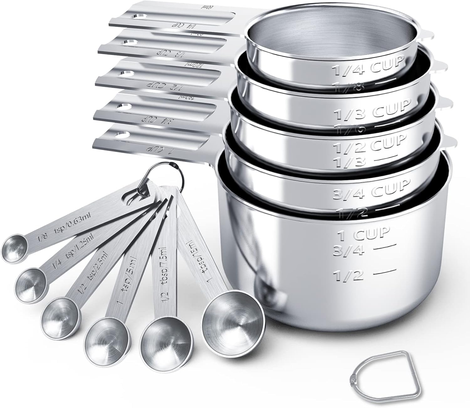 TILUCK Stainless Steel Measuring Cups Spoons Set, Cups and Spoons,Kitchen Gadgets for Cooking Baking (Large)