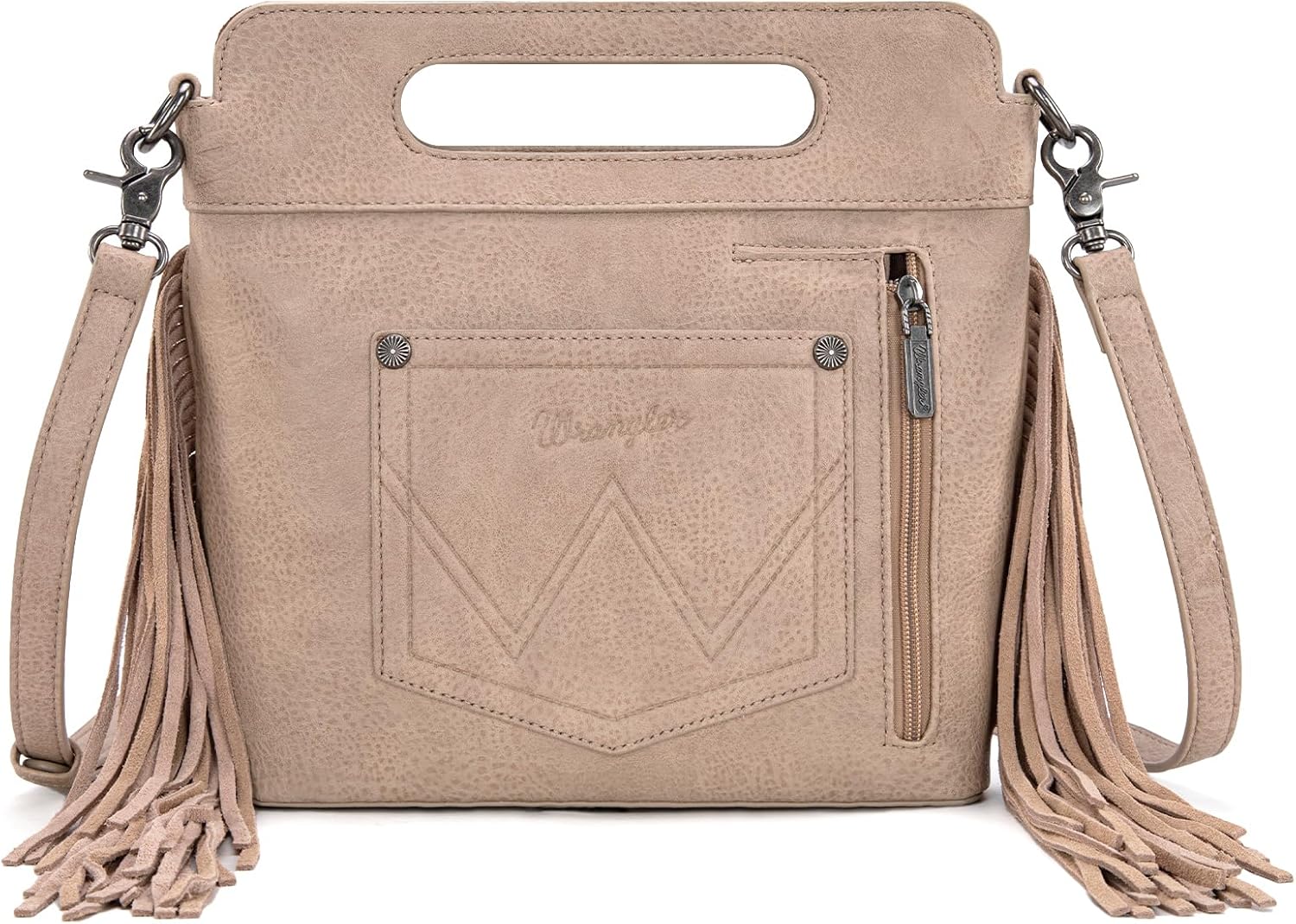Wrangler Western Fringe Top Handle Crossbody Bag with Wallet for Women