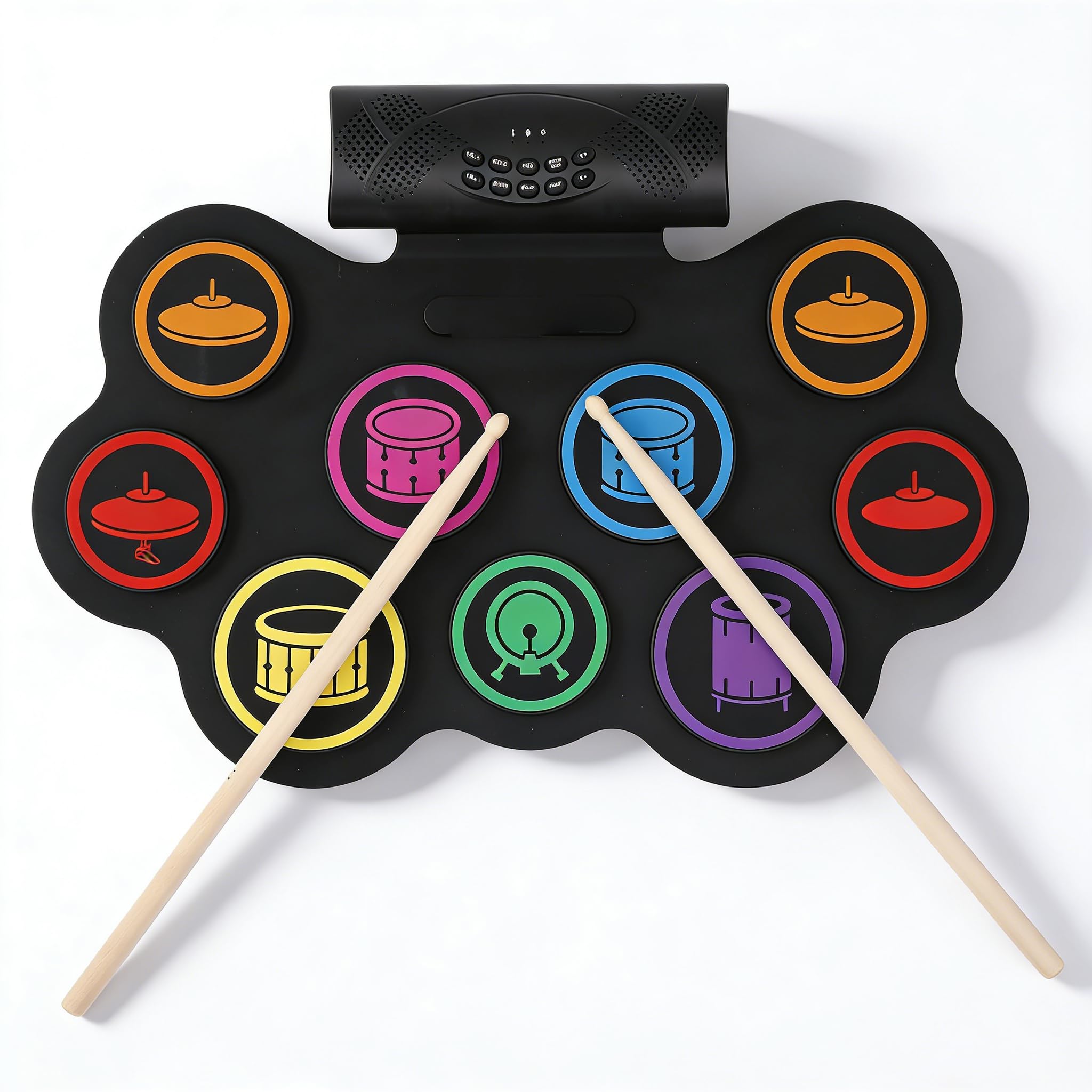 Dpofirs Batería Electrónica, Batería Eléctrica de 9 Pads para Principiantes, Bluetooth y Portátil