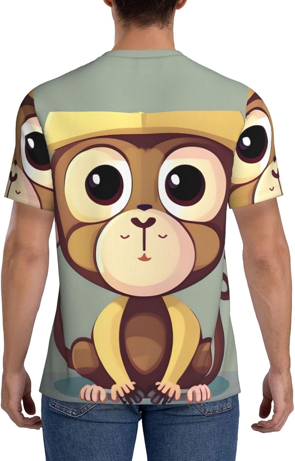 Cute Monkey Rugby Football Jersey for Men, Comfortable V-Neck Loose Fit Top for Team Sports Athletics