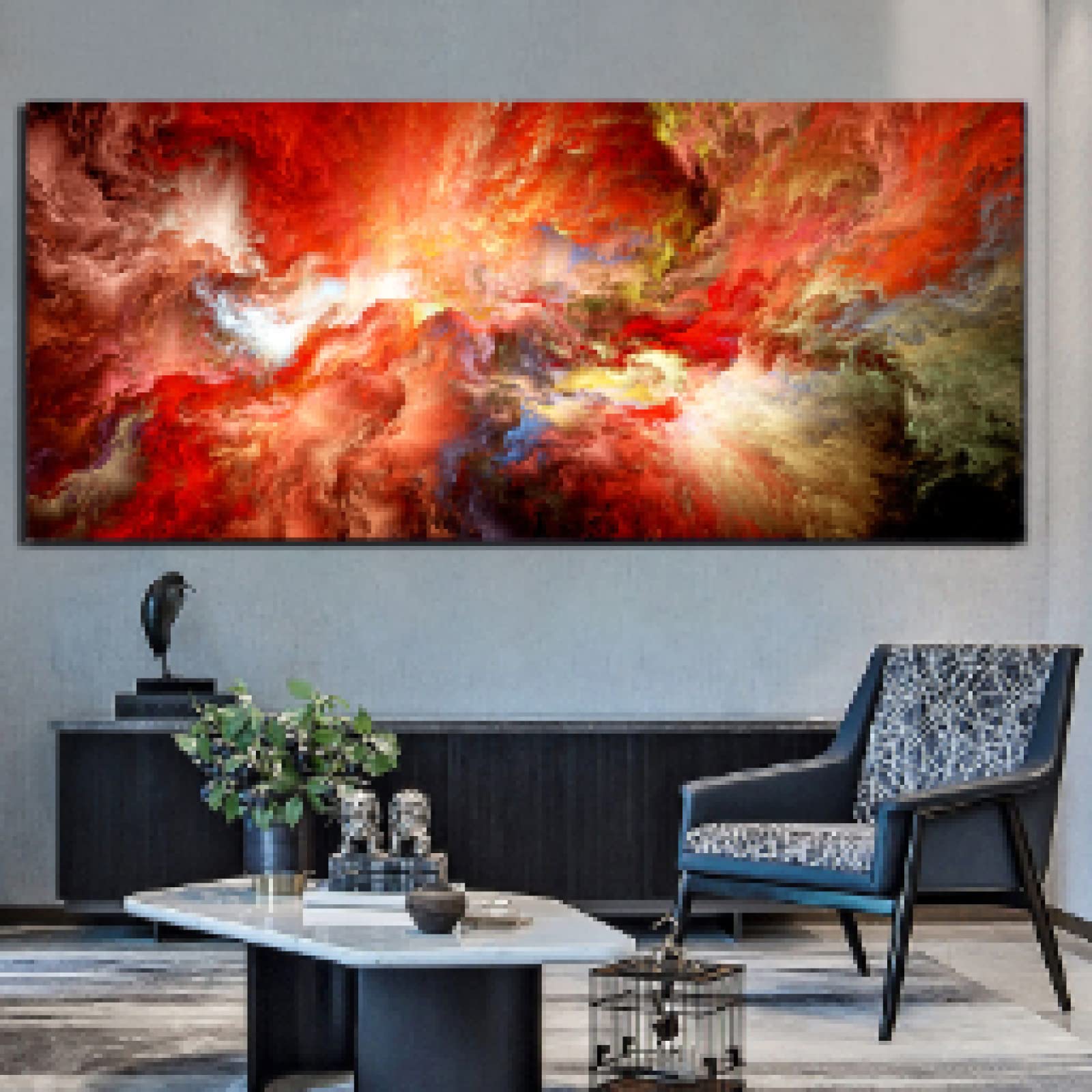 Affiche nuage coloré grand format 60x120cm pour salon moderne
