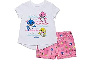Baby Shark Little Girl's T-Shirt and Shorts Set: A Fin-tastic Outfit for Little Music Enthusiasts