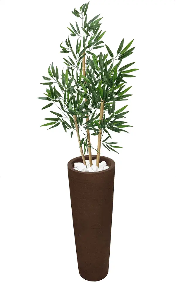 Bambu Artificial Cozinha Vaso Grafiato Alto Decoração (Grafiato Marrom)