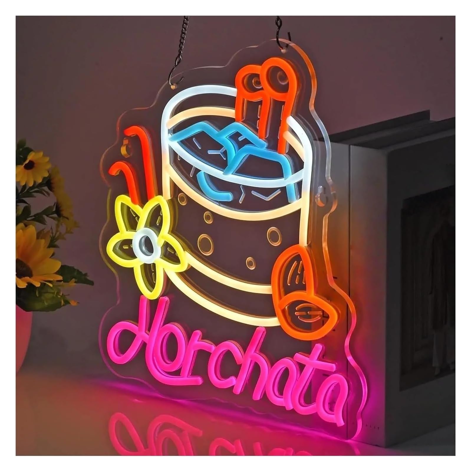 Generico Horchata per insegna al neon a LED dimmerabile per ristoranti messicani, negozi, bar, pub e cibo