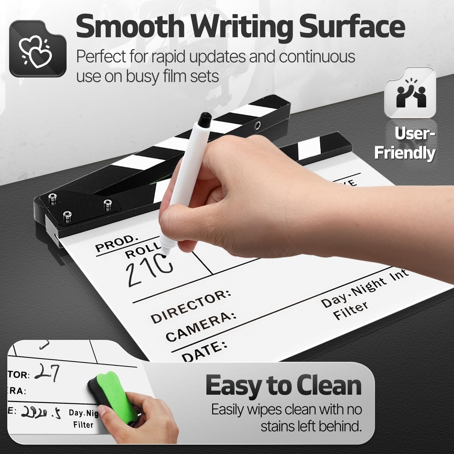 Amazon.co.jp: Flexzion カチンコ アクリル プラスチック ホワイト