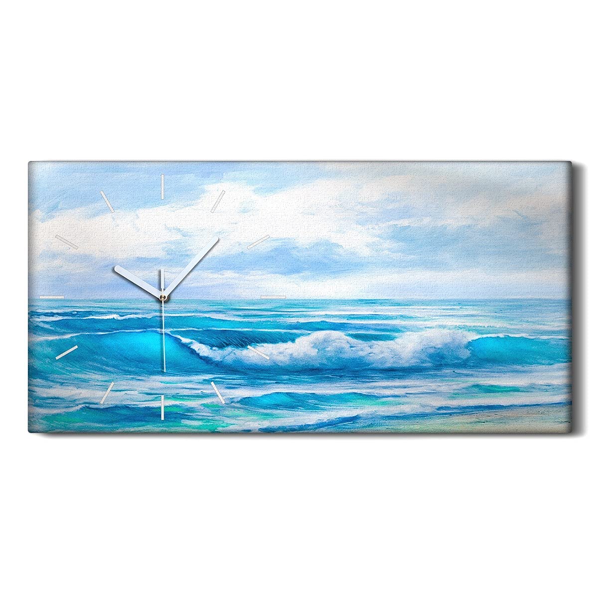 Horloge sur toile 60x30cm art mural moderne salon silencieux