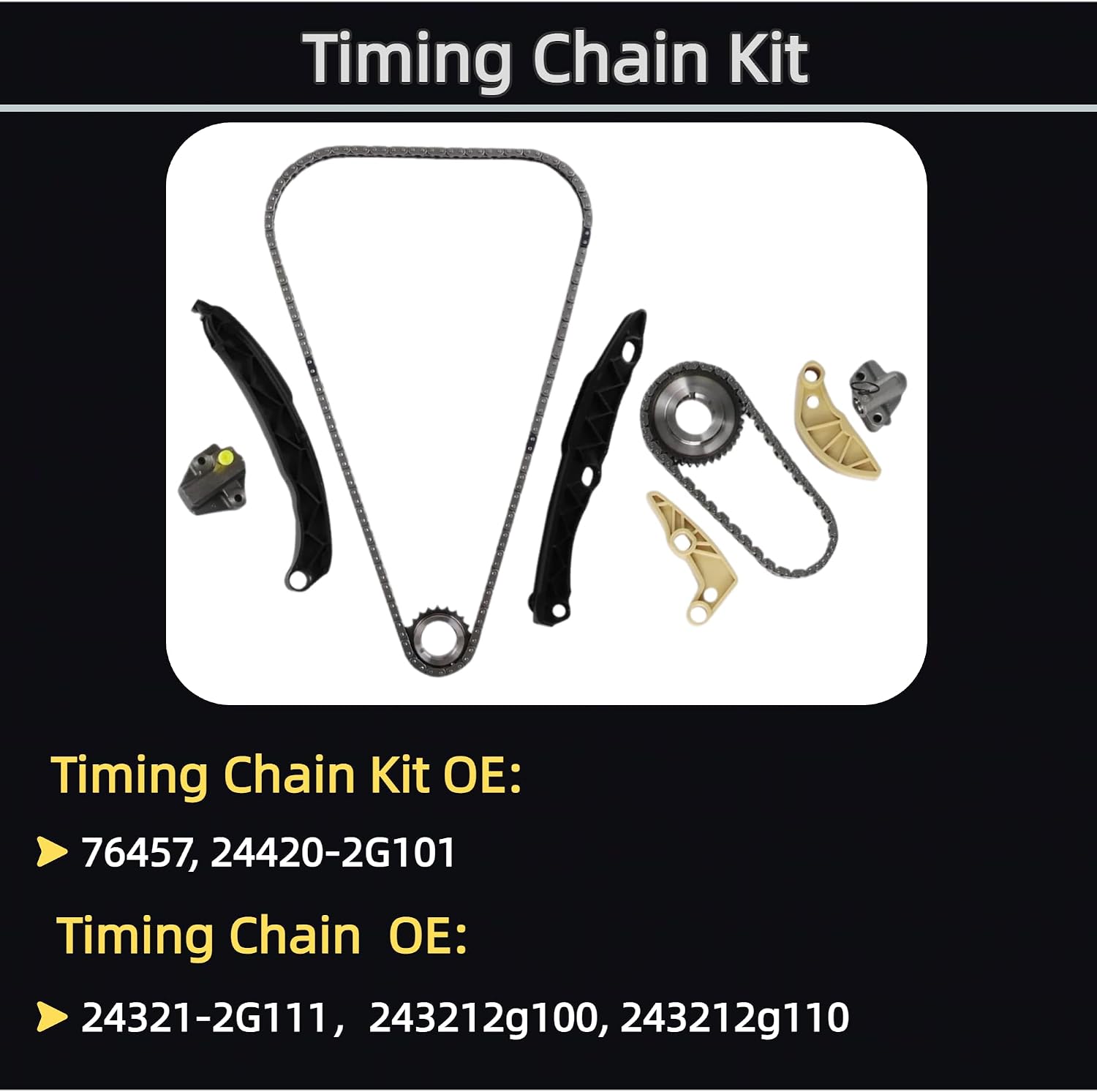 G4KH 2.0 Engine Rebuild Kit Crankshaft Timing Chain Pistons Bearings for Hyundai Elantra Kona Sonata Santa Fe Genesis G70 Kia Optima Sportage Sorento Stinger 2.0L 2011-2025 231112g000 76457 HS55399