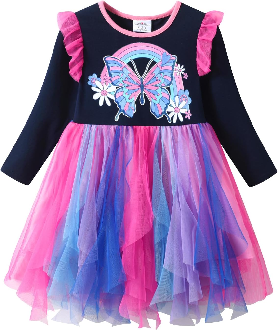 DXTON Toddler Kids Casual Tulle Tutu Party Dresses Princess Clothes for Little Girls