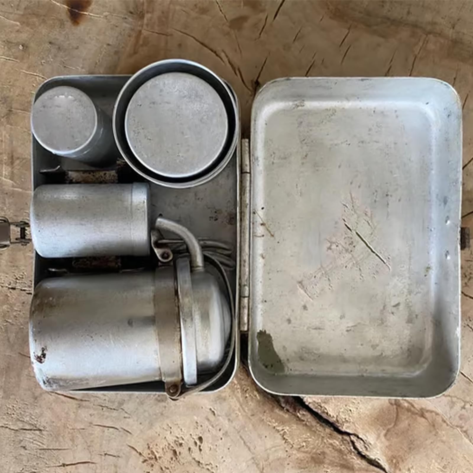 Seltenes Camping-Kaffeeset für Sammler: Vintage-Nostalgie-Espresso- & Pour-Over-Set, tragbare Mini-Camping-Kaffeemaschinen-Serviersets, Reise-, Campings- und Wandergeschenke für Kaffeeliebhaber